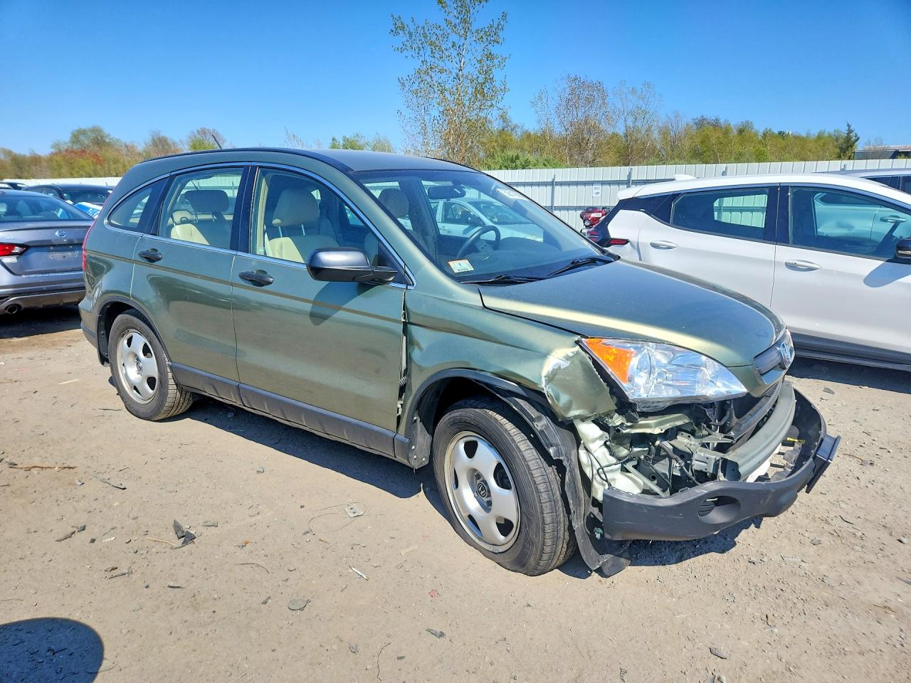 2007 Honda Cr-v Lx Green vin: JHLRE48397C110068