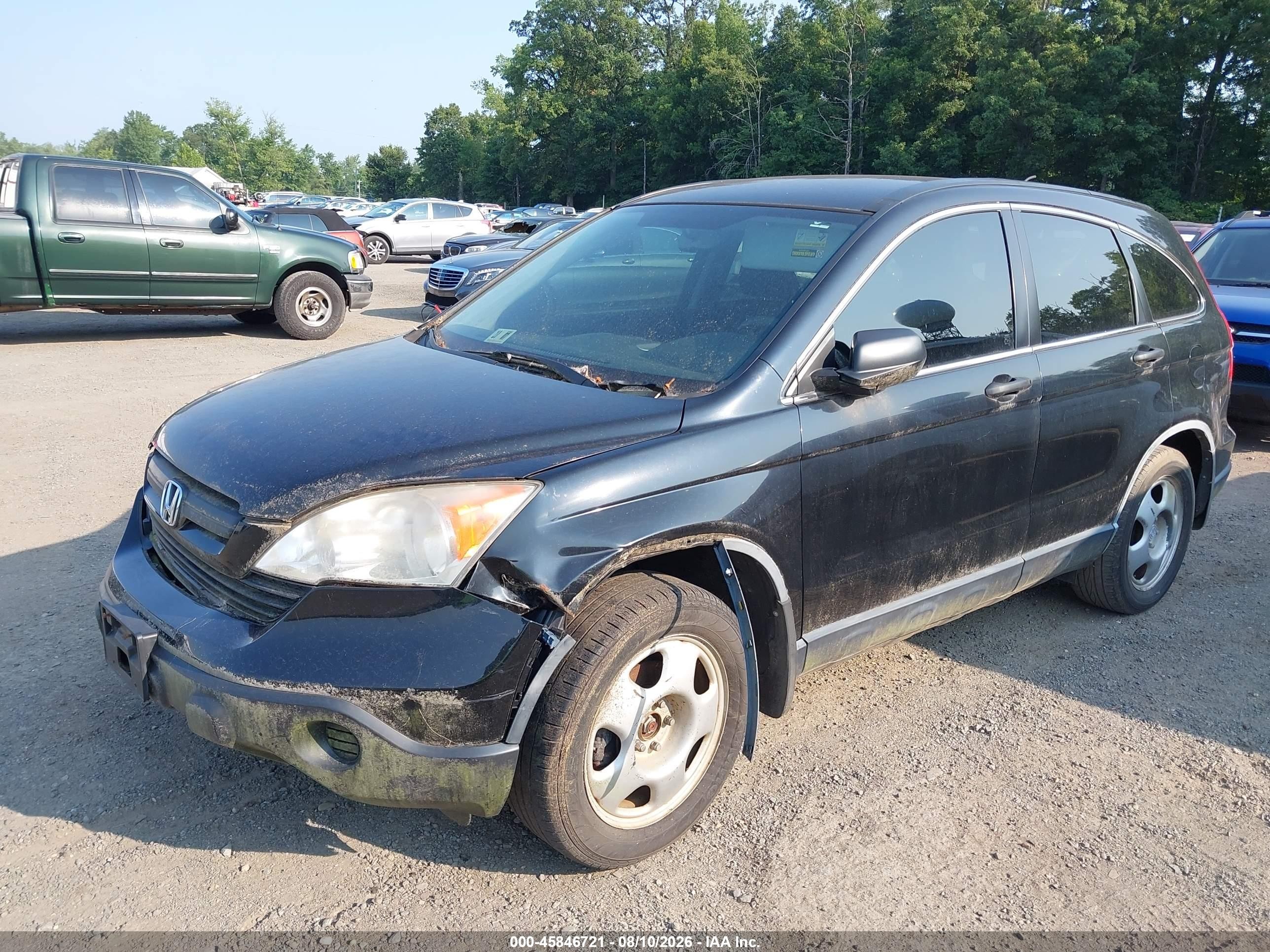 2007 Honda Cr-v Lx Black vin: JHLRE483X7C015017