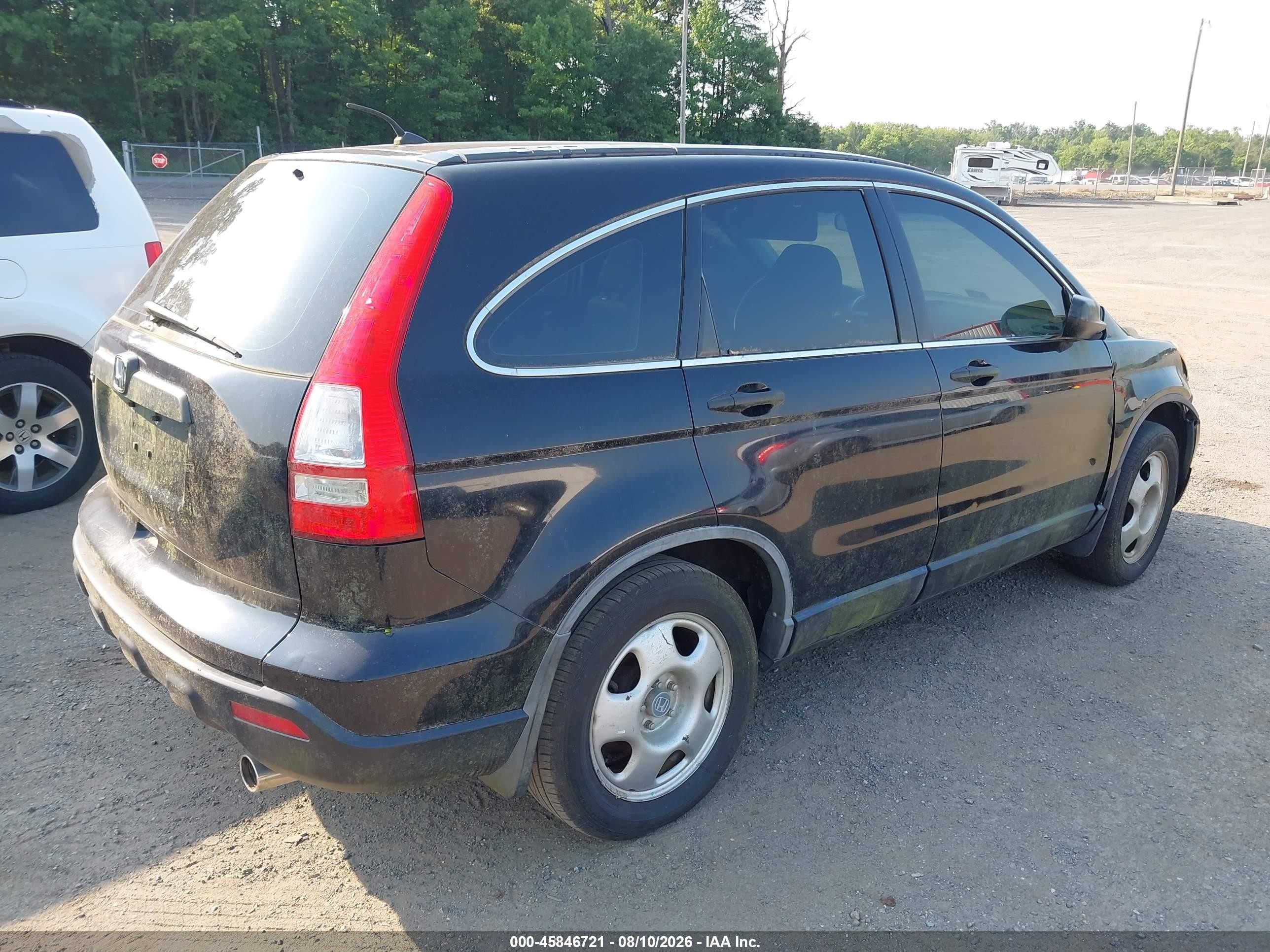 2007 Honda Cr-v Lx Black vin: JHLRE483X7C015017
