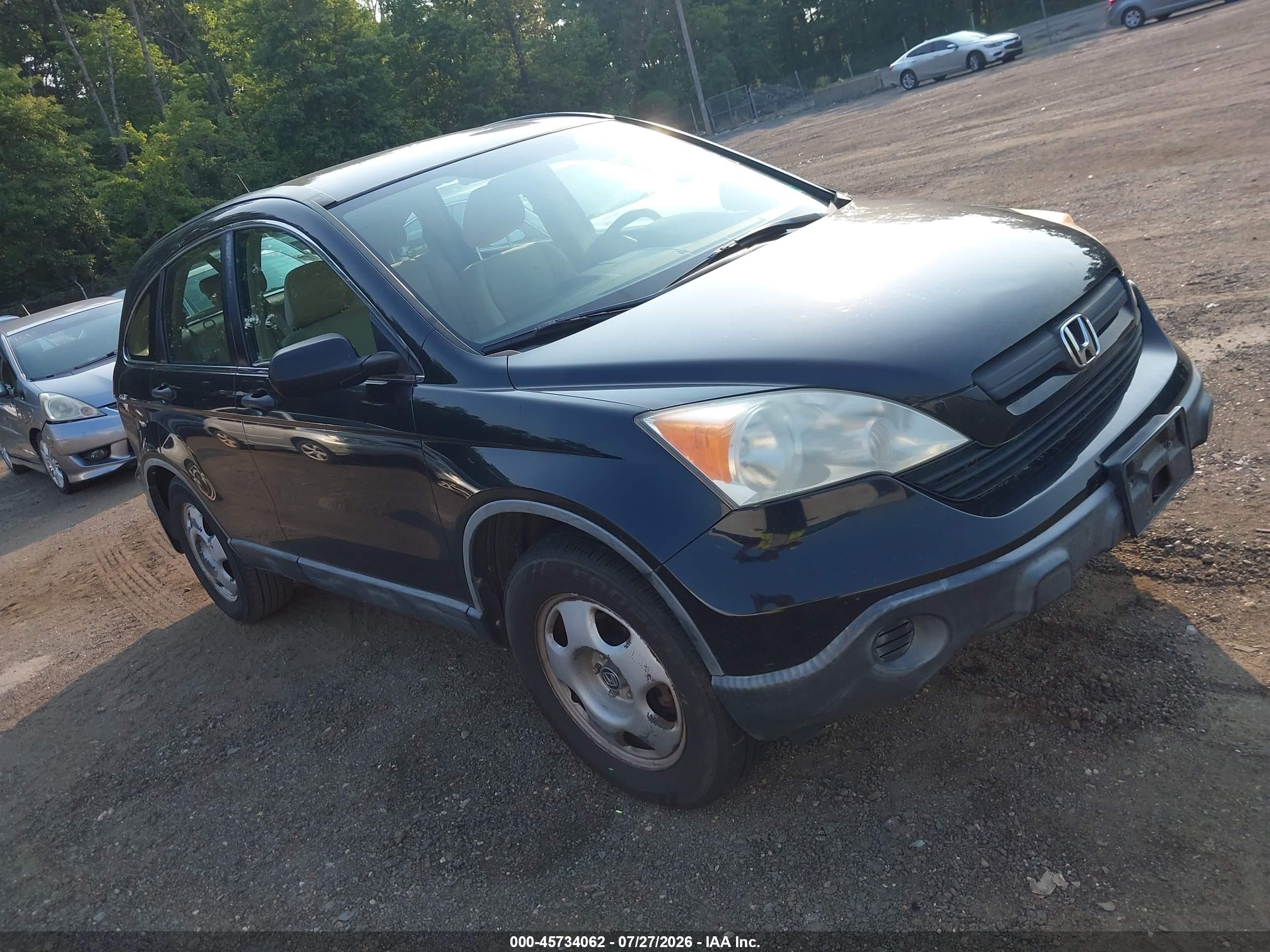2007 Honda Cr-v Lx Black vin: JHLRE483X7C069479