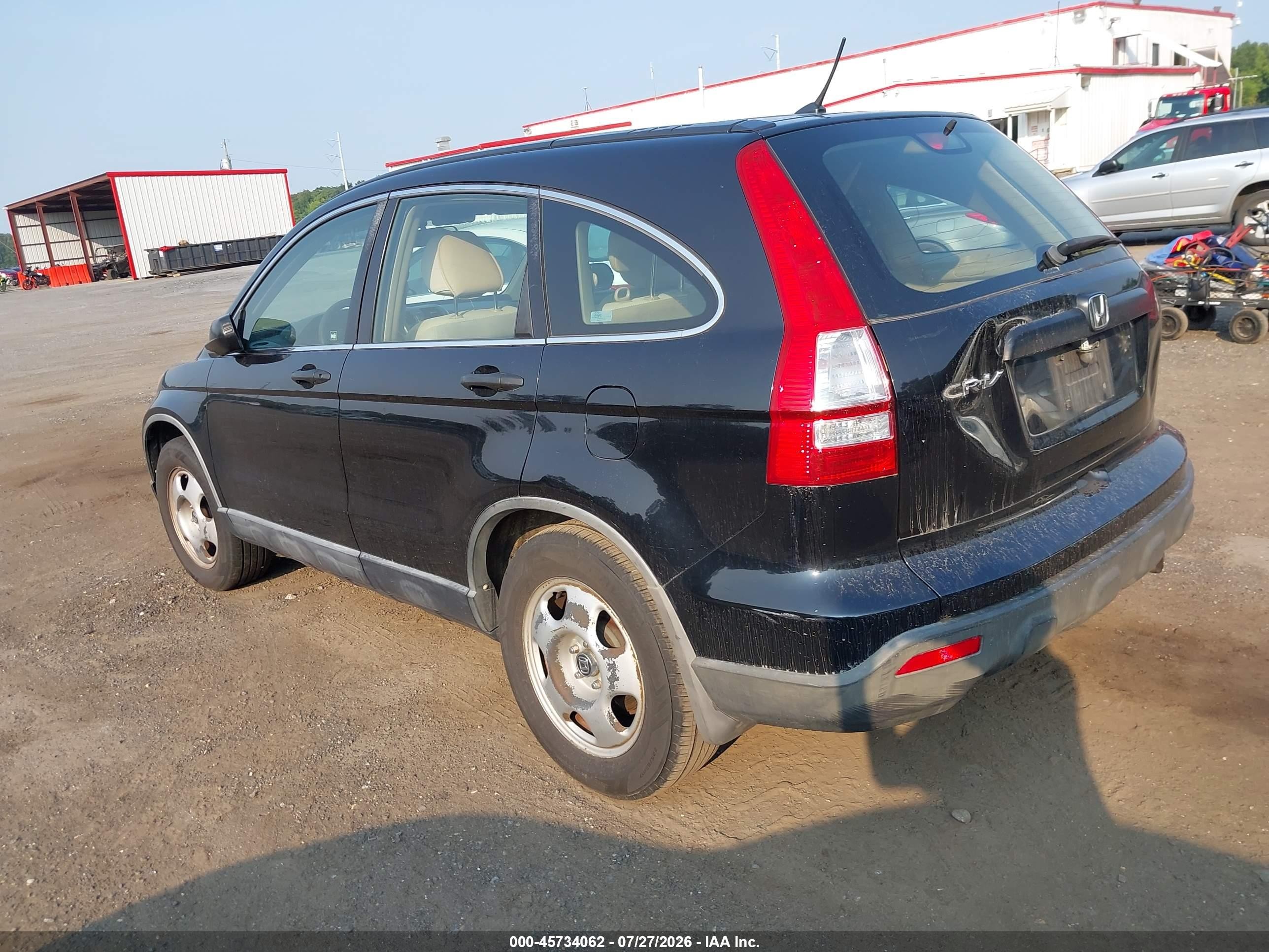 2007 Honda Cr-v Lx Black vin: JHLRE483X7C069479