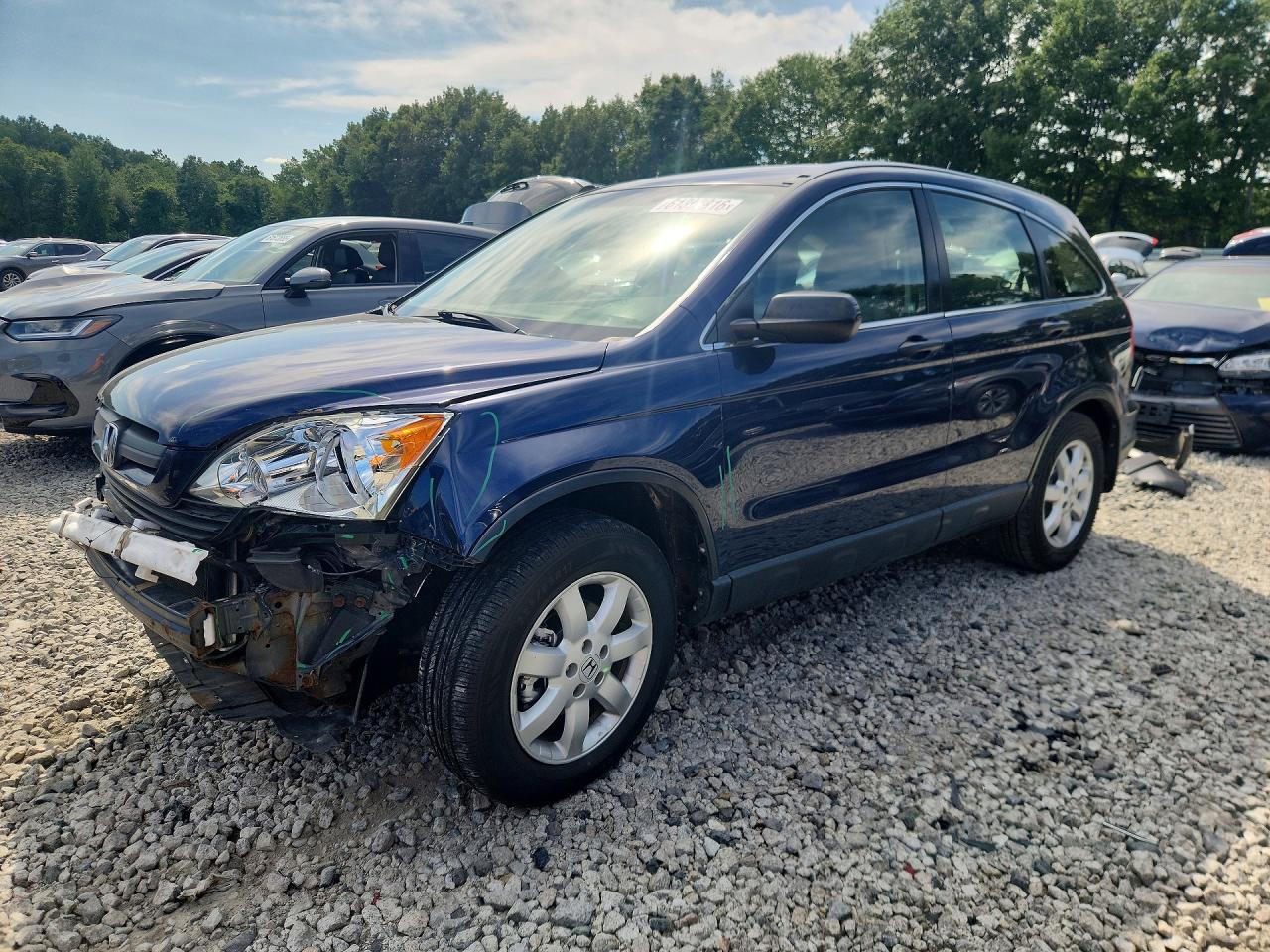 2008 Honda Cr-v Lx Blue vin: JHLRE483X8C060136