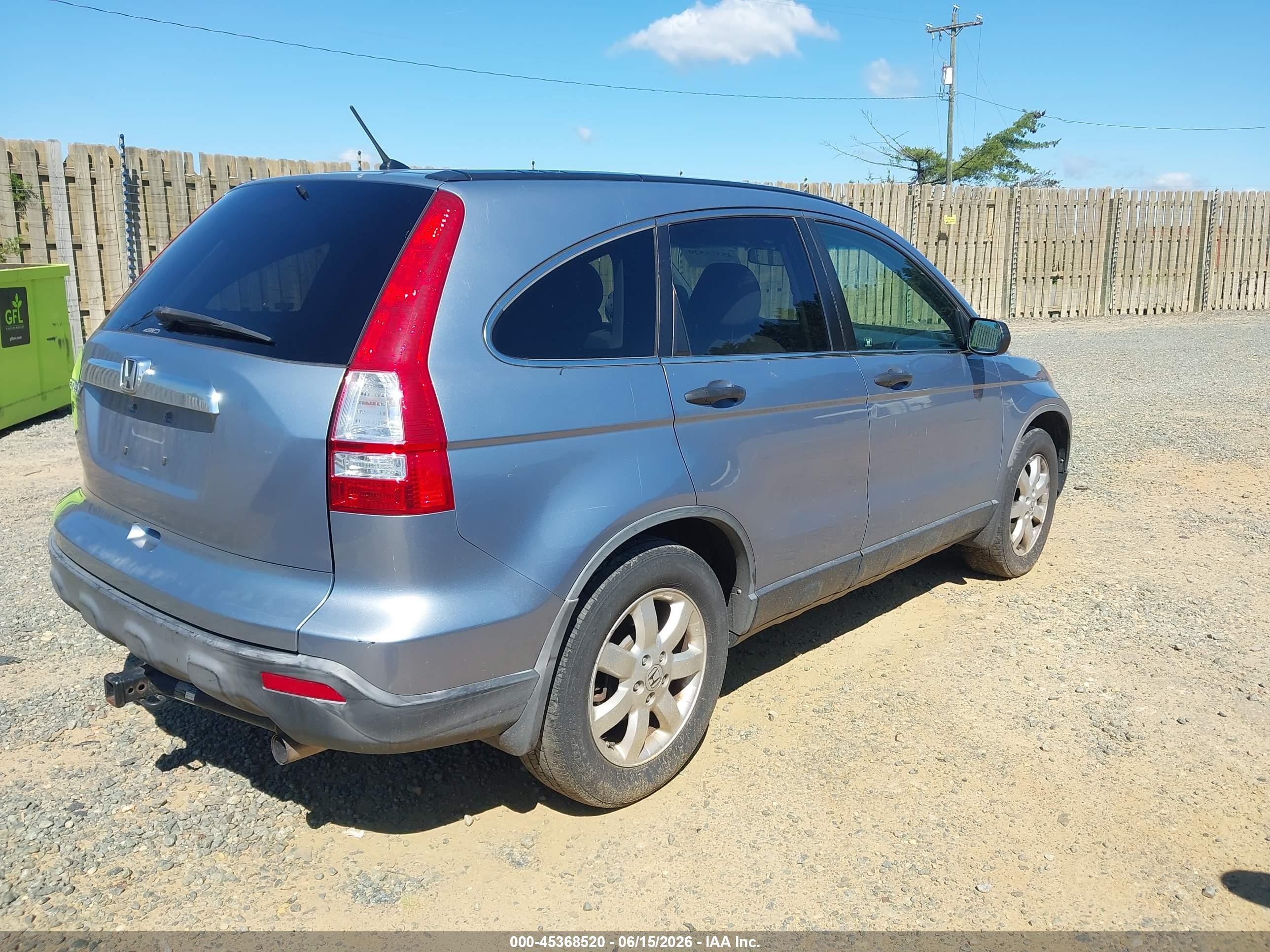 2007 Honda Cr-v Ex Blue vin: JHLRE48507C028408