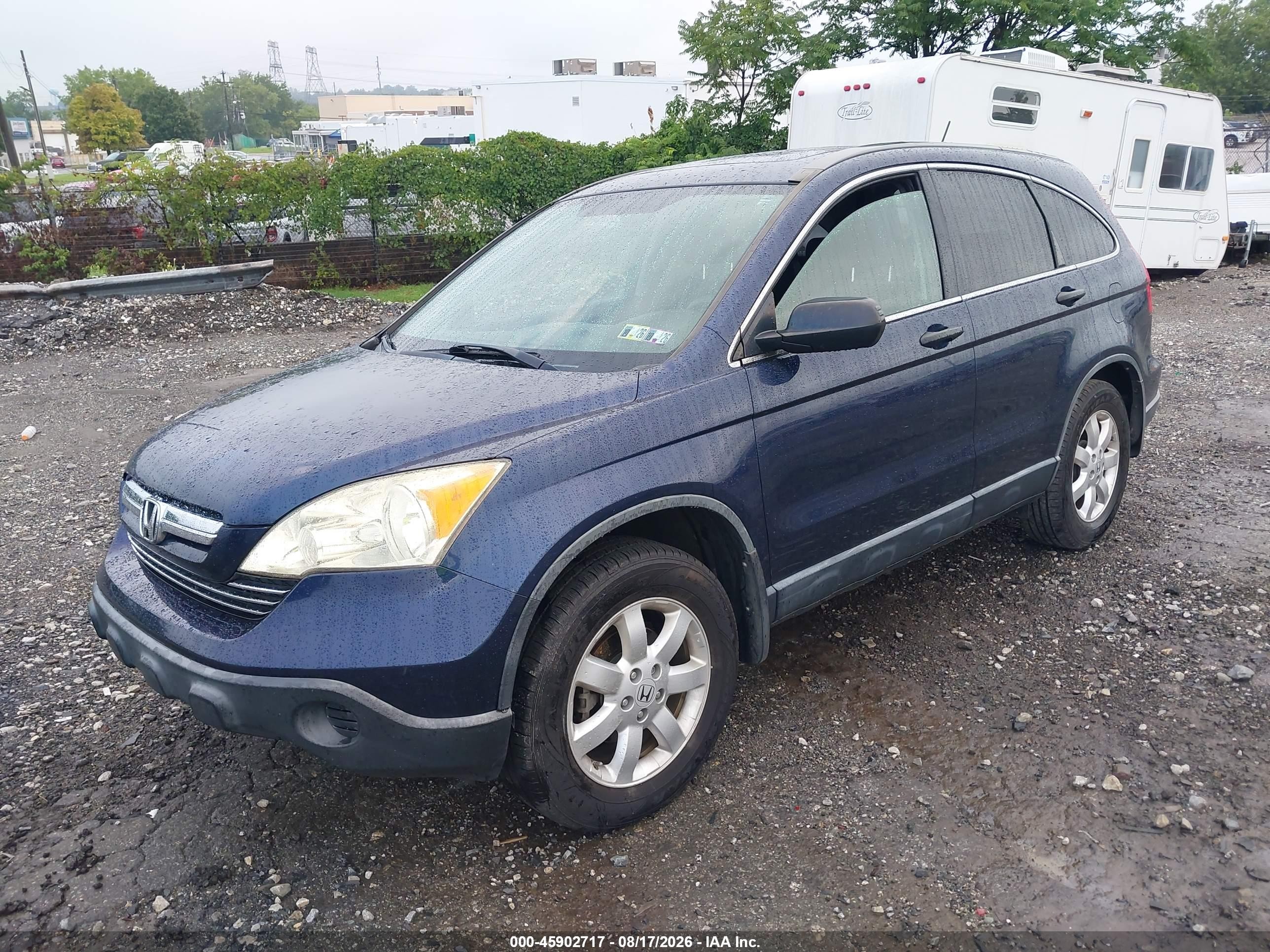 2007 Honda Cr-v Ex Blue vin: JHLRE48507C070402