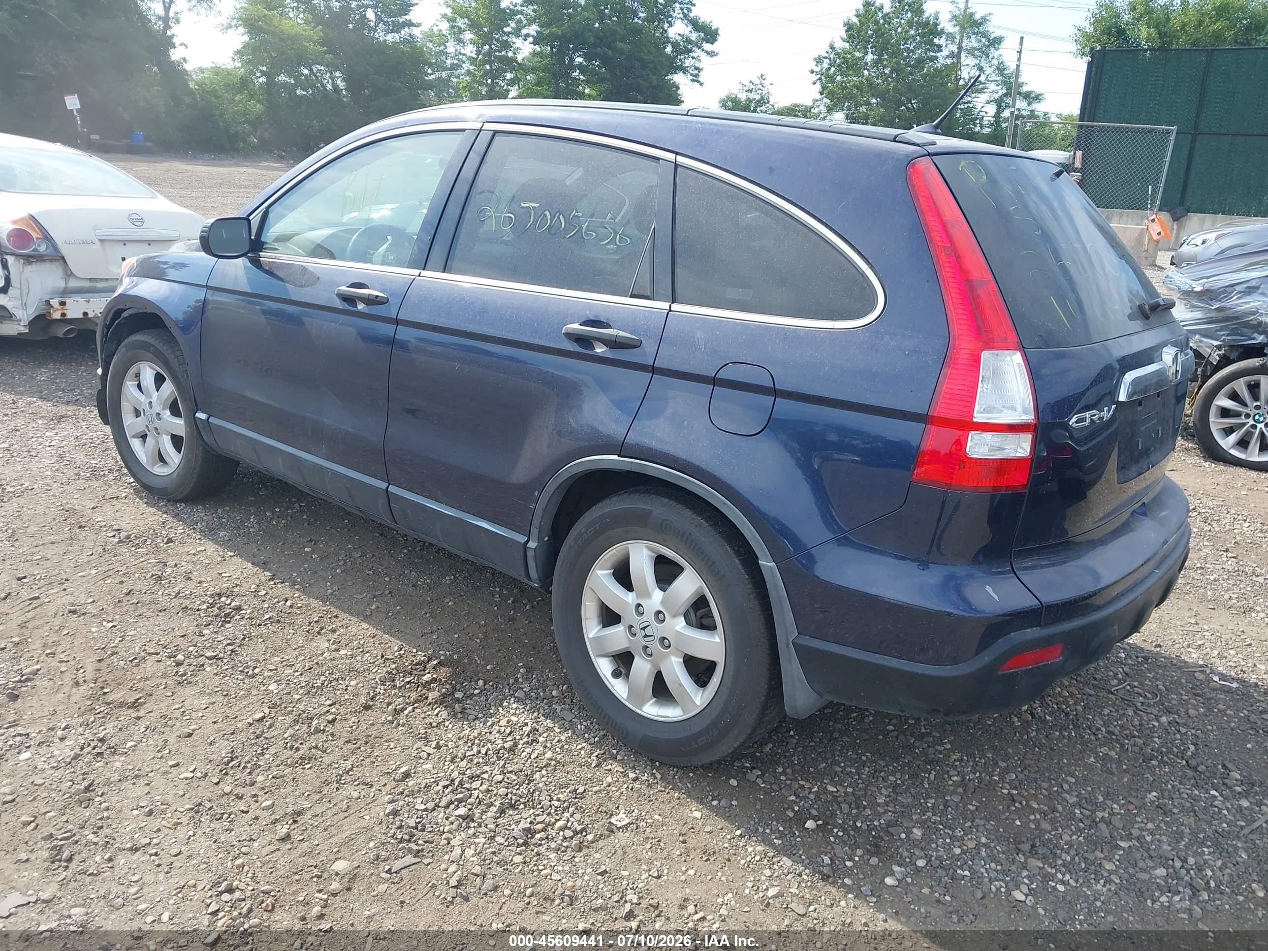 2008 Honda Cr-v Ex Blue vin: JHLRE48508C032587