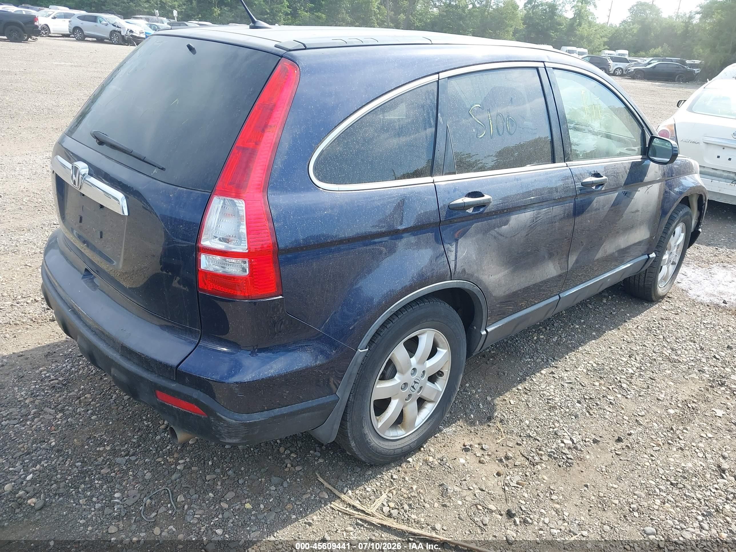 2008 Honda Cr-v Ex Blue vin: JHLRE48508C032587