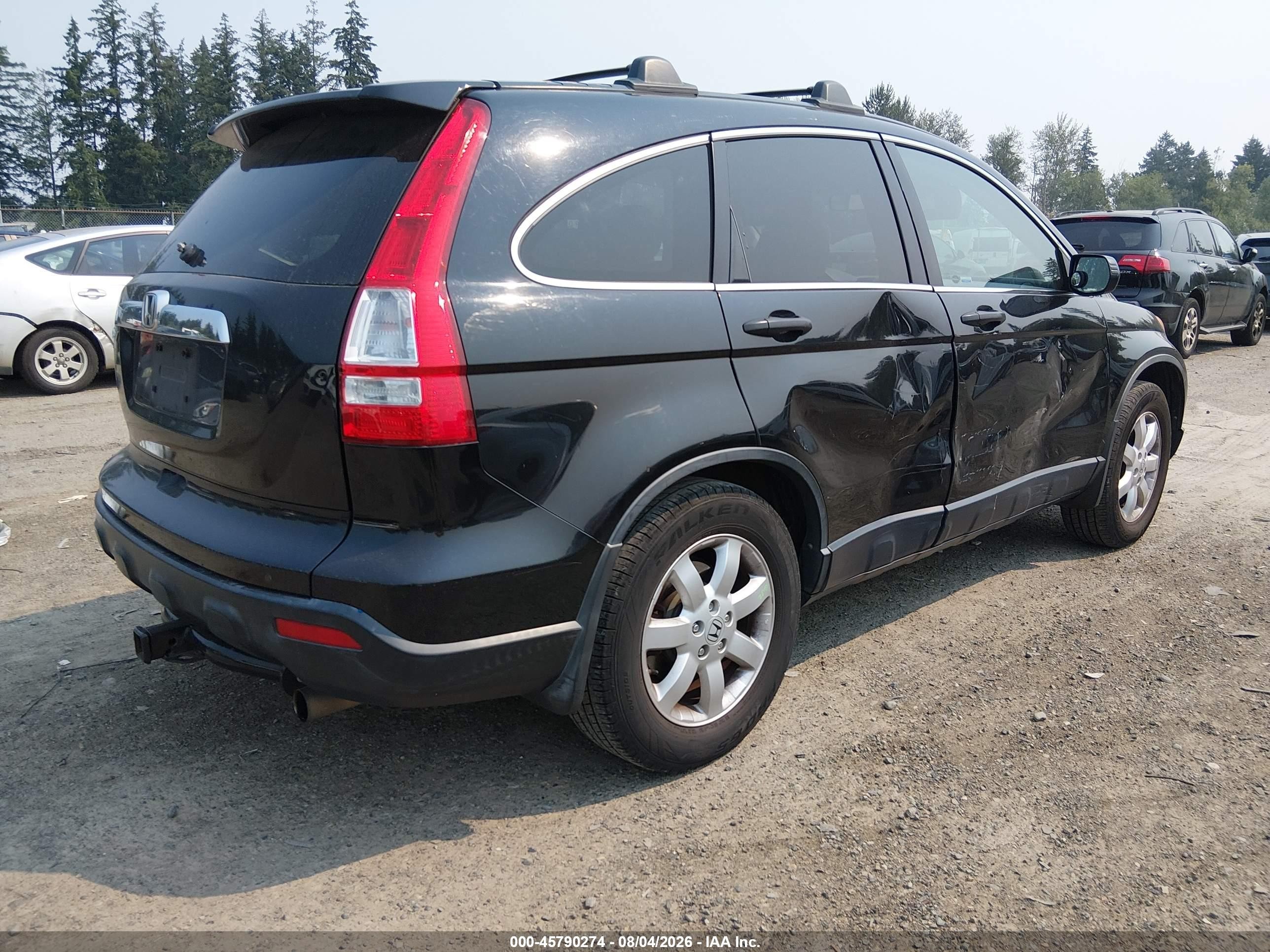 2008 Honda Cr-v Ex Black vin: JHLRE48508C055237