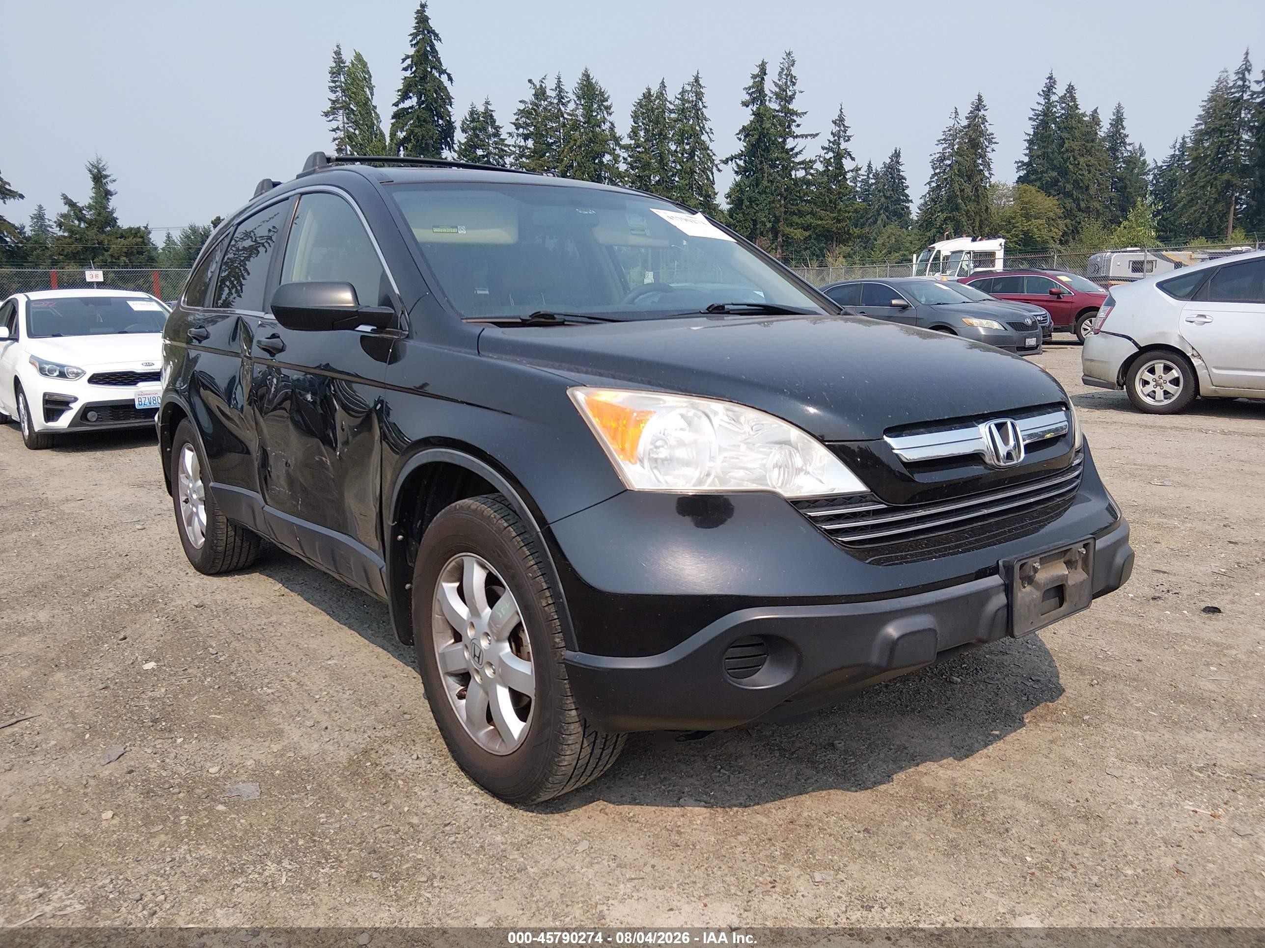 2008 Honda Cr-v Ex Black vin: JHLRE48508C055237