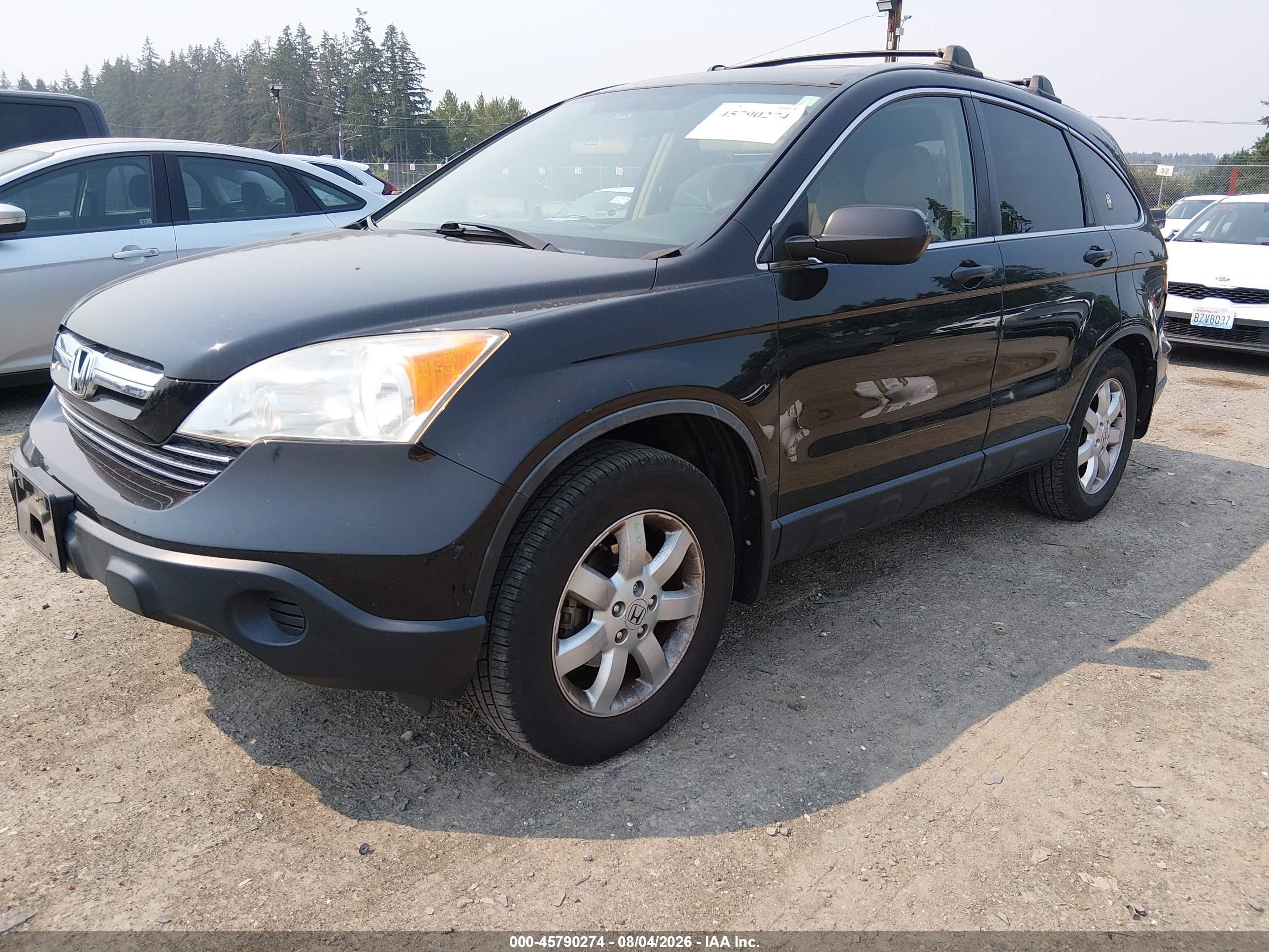2008 Honda Cr-v Ex Black vin: JHLRE48508C055237