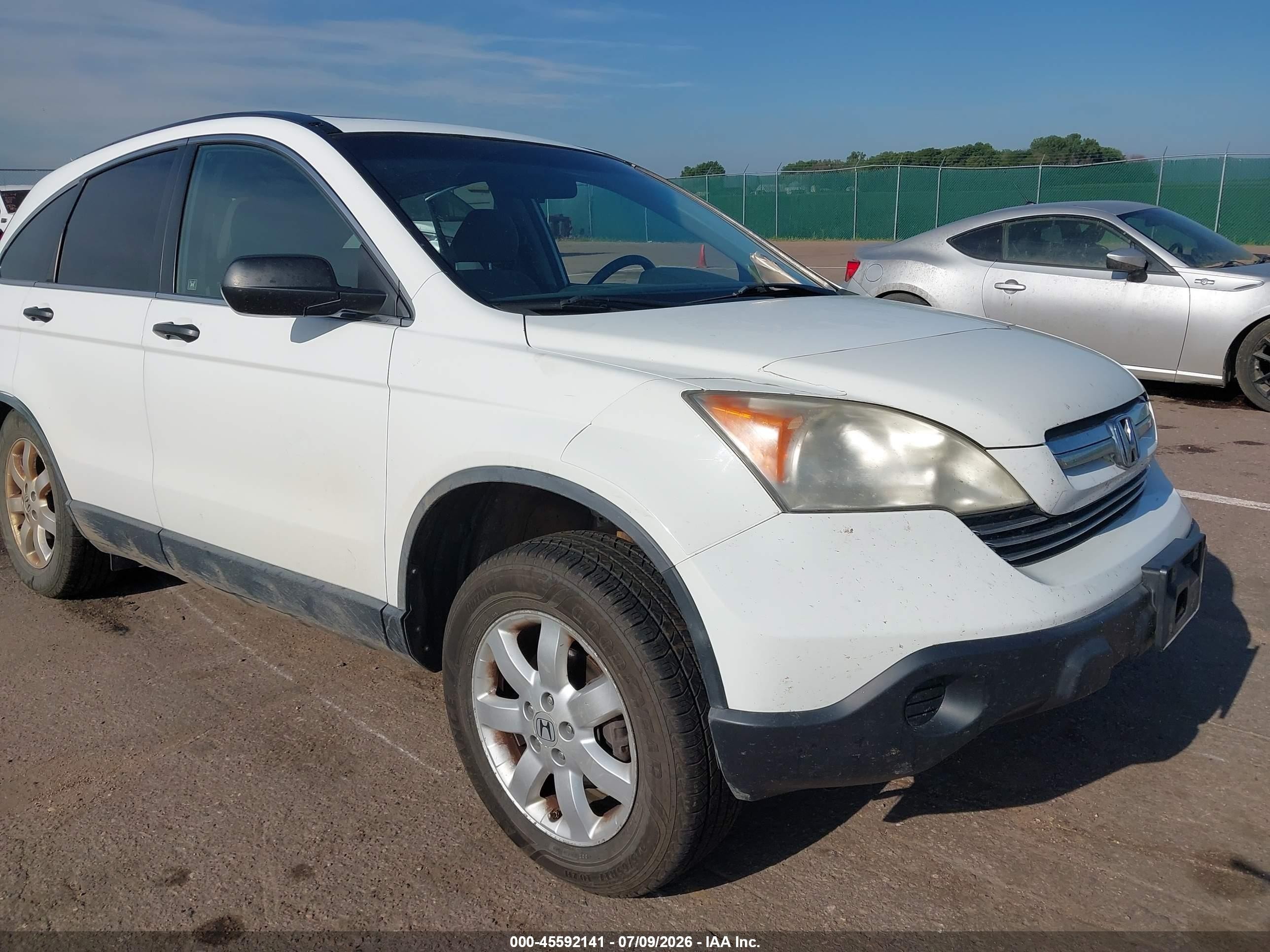 2008 Honda Cr-v Ex White vin: JHLRE48508C077741