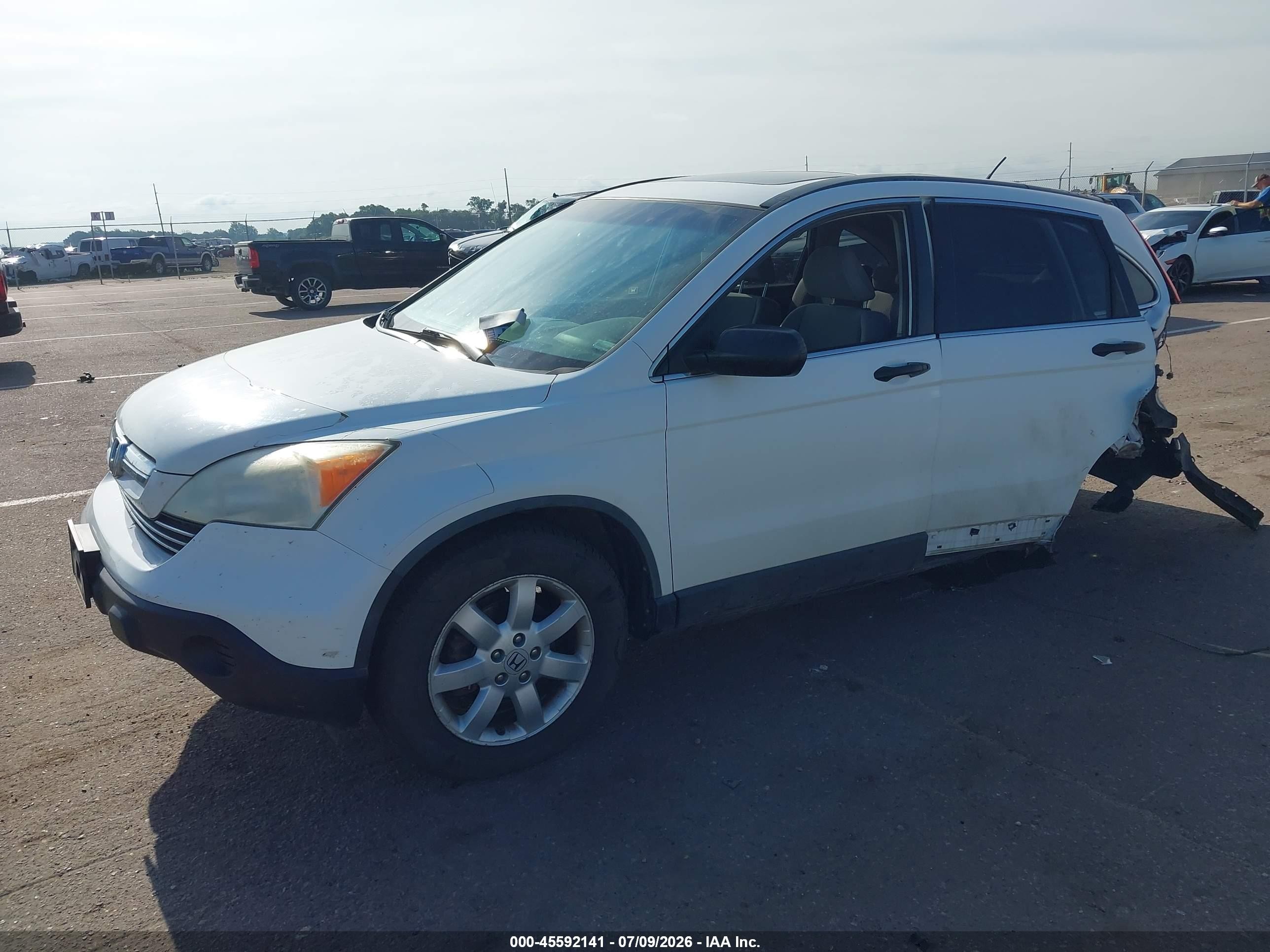 2008 Honda Cr-v Ex White vin: JHLRE48508C077741