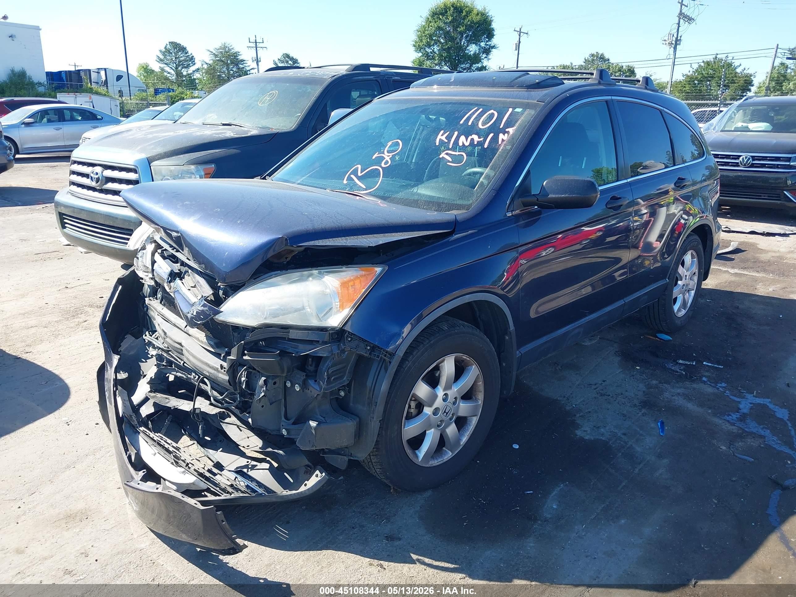 2007 Honda Cr-v Ex Blue vin: JHLRE48517C051101