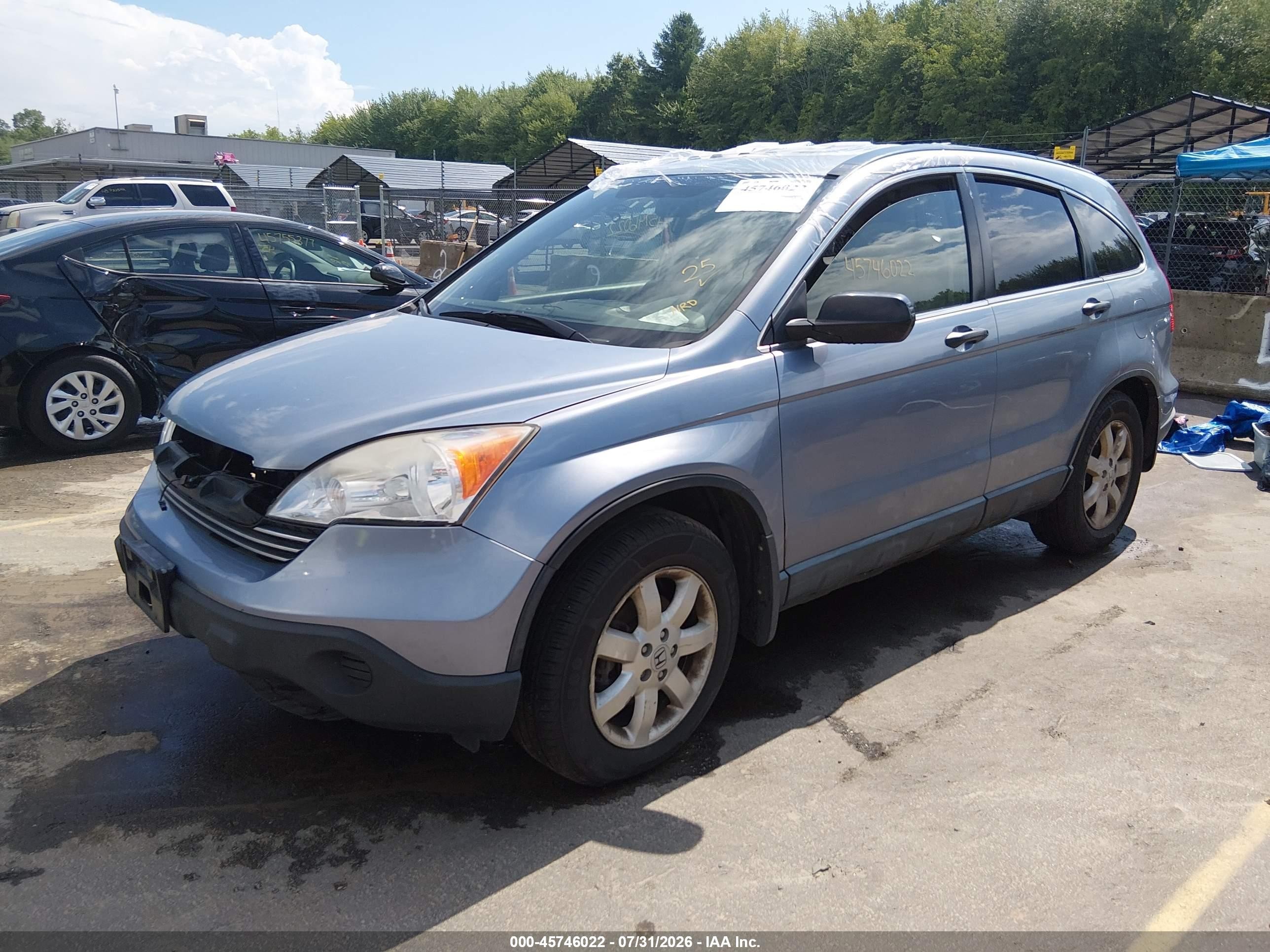 2007 Honda Cr-v Ex Light Blue vin: JHLRE48517C068268