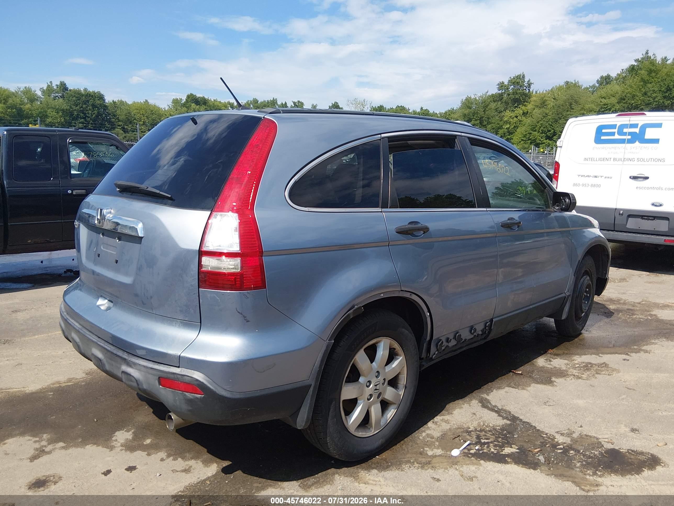 2007 Honda Cr-v Ex Light Blue vin: JHLRE48517C068268