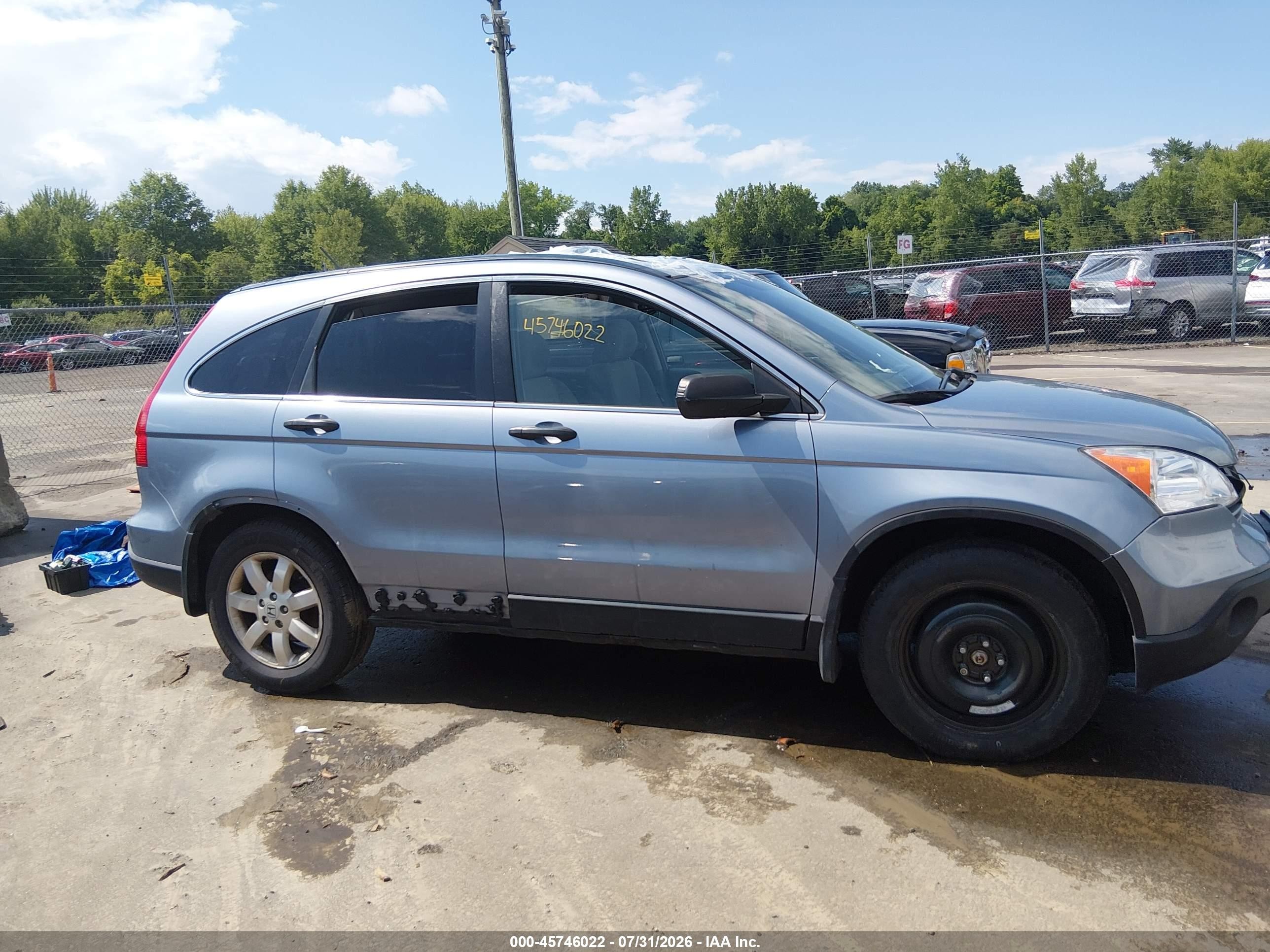2007 Honda Cr-v Ex Light Blue vin: JHLRE48517C068268