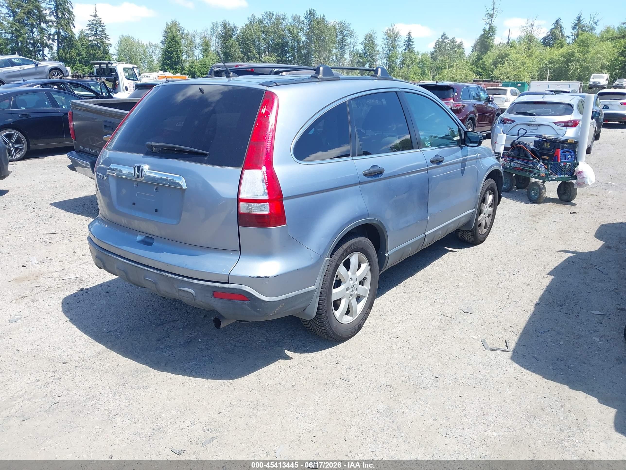 2007 Honda Cr-v Ex Blue vin: JHLRE48517C079075