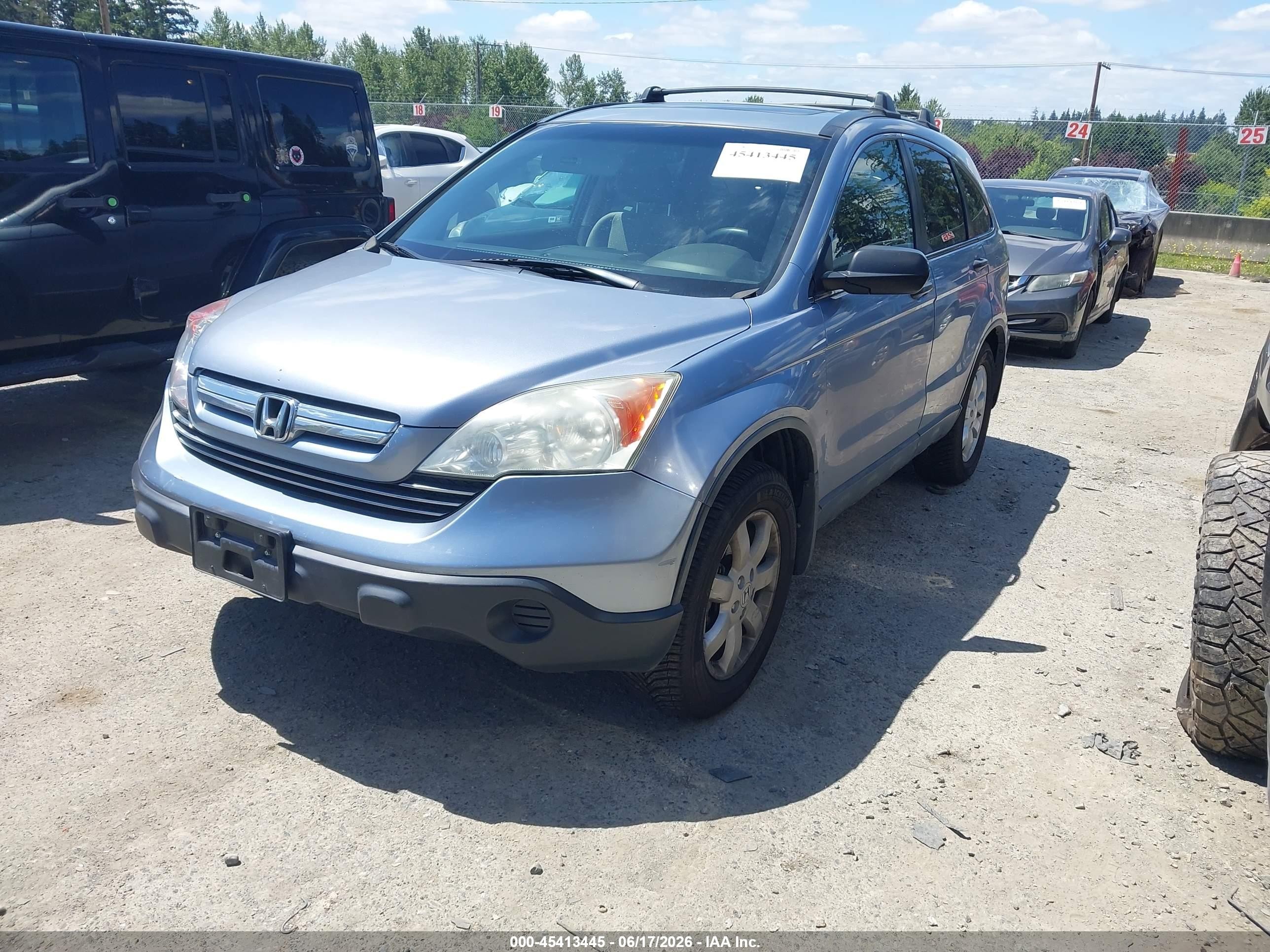 2007 Honda Cr-v Ex Blue vin: JHLRE48517C079075