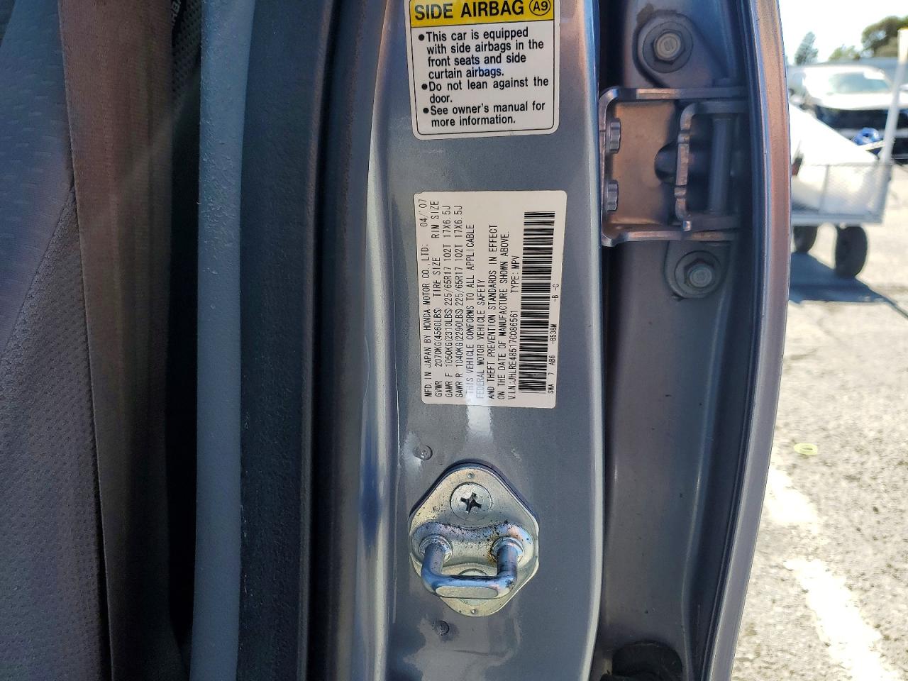 2007 Honda Cr-v Ex Silver vin: JHLRE48517C086561