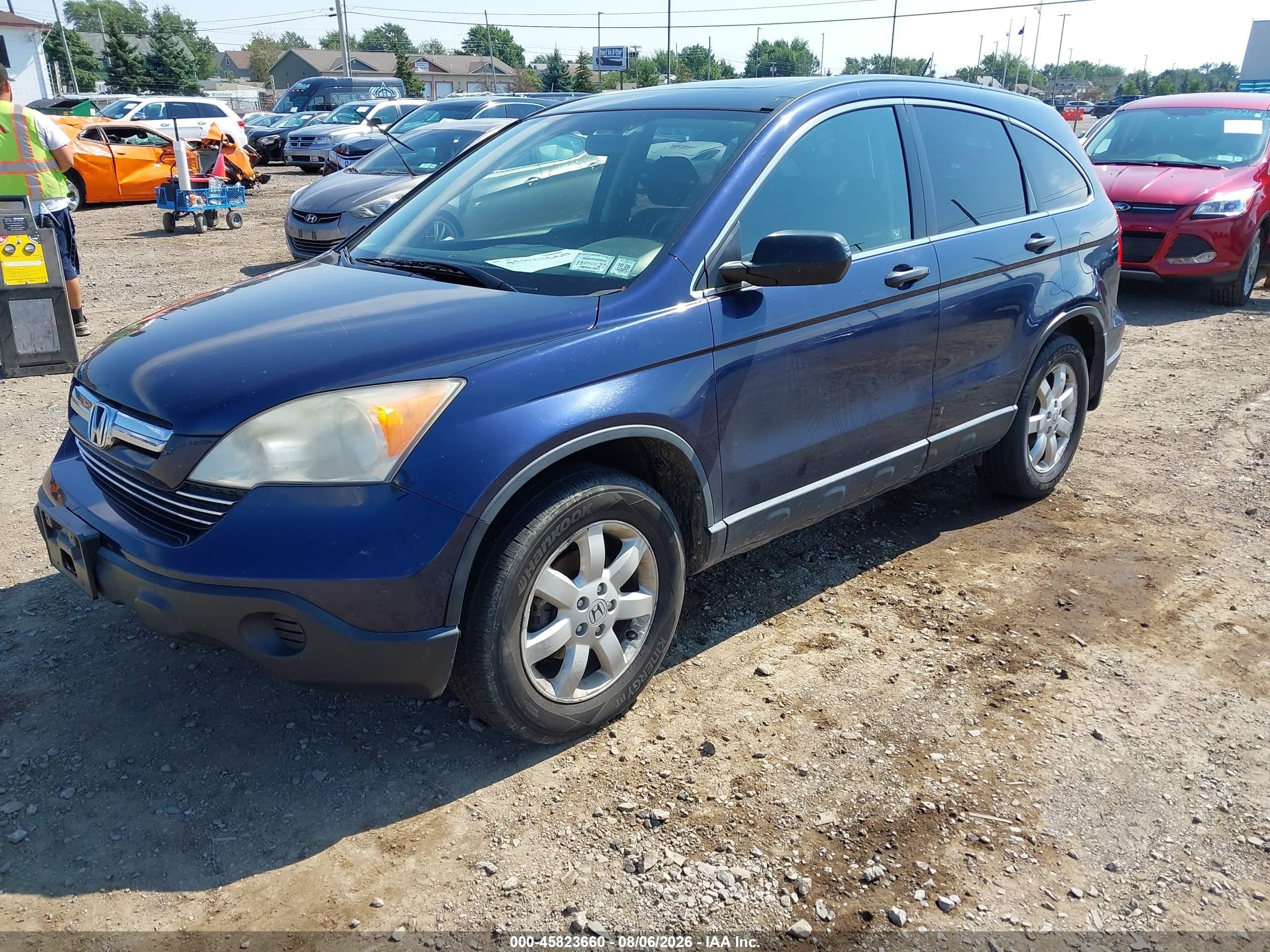2007 Honda Cr-v Ex Синий vin: JHLRE48517C100152