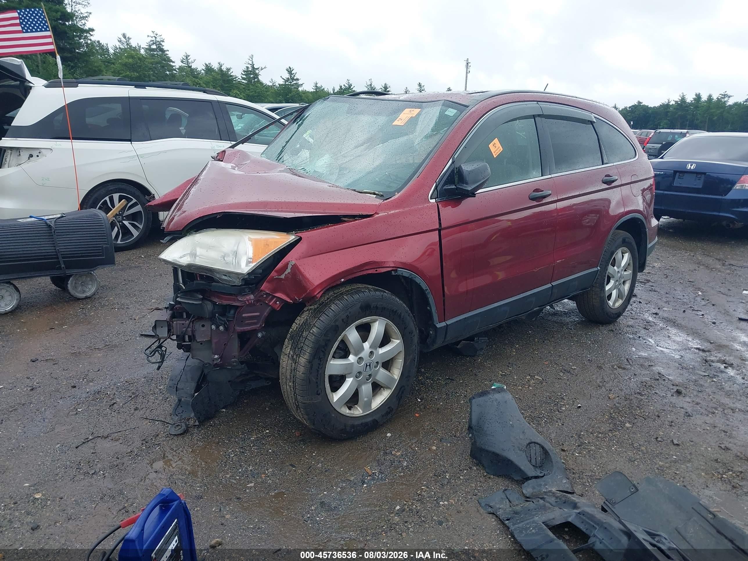 2007 Honda Cr-v Ex Red vin: JHLRE48517C107277