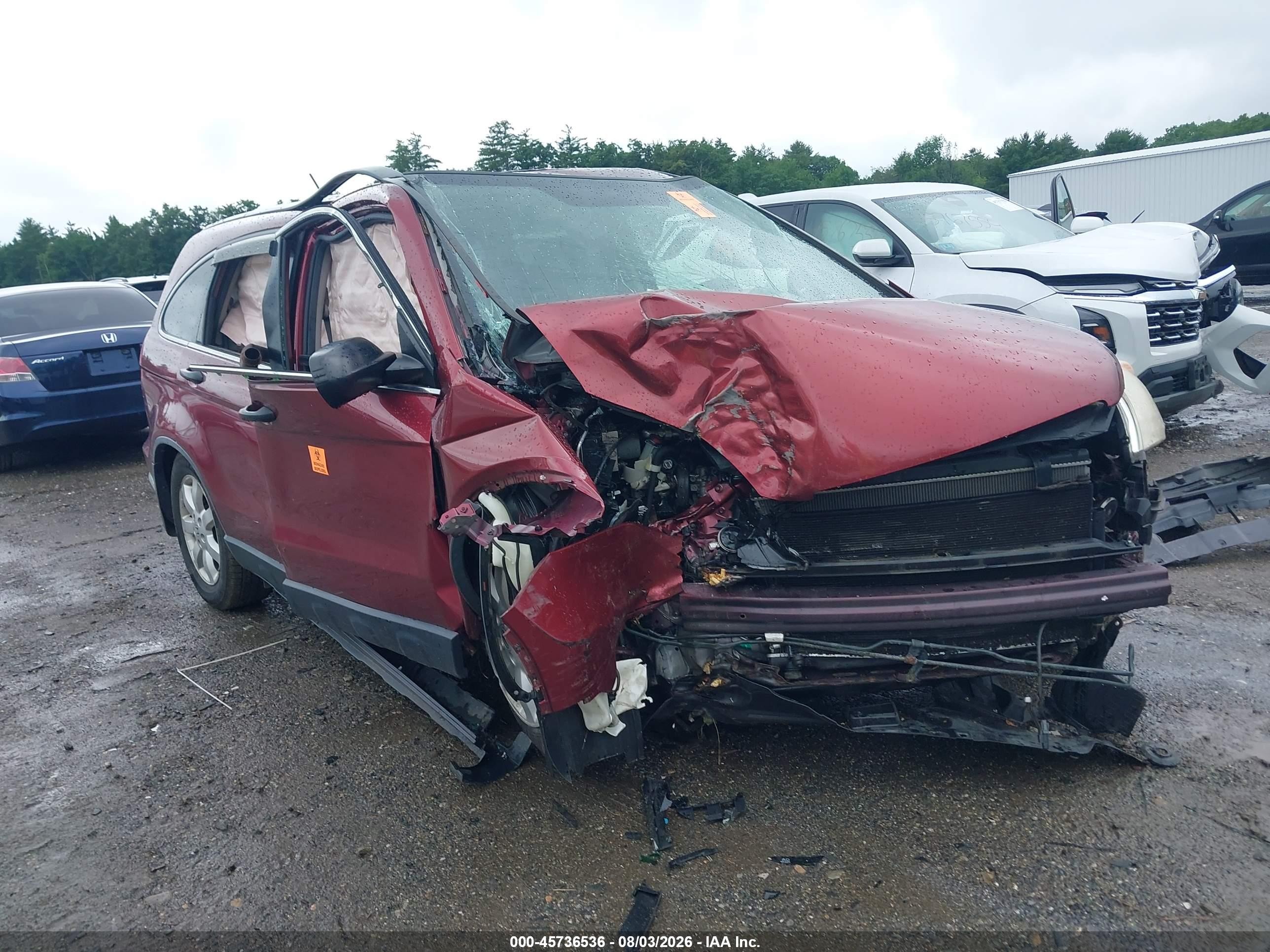 2007 Honda Cr-v Ex Red vin: JHLRE48517C107277
