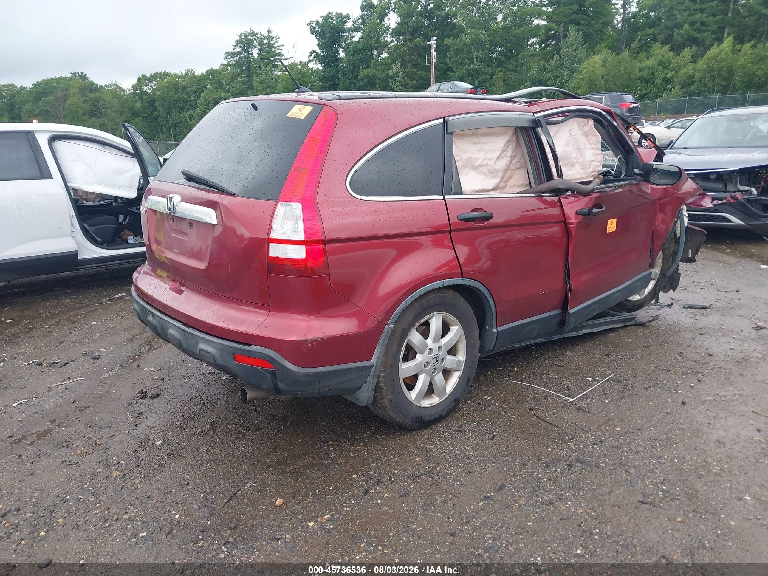 2007 Honda Cr-v Ex Red vin: JHLRE48517C107277
