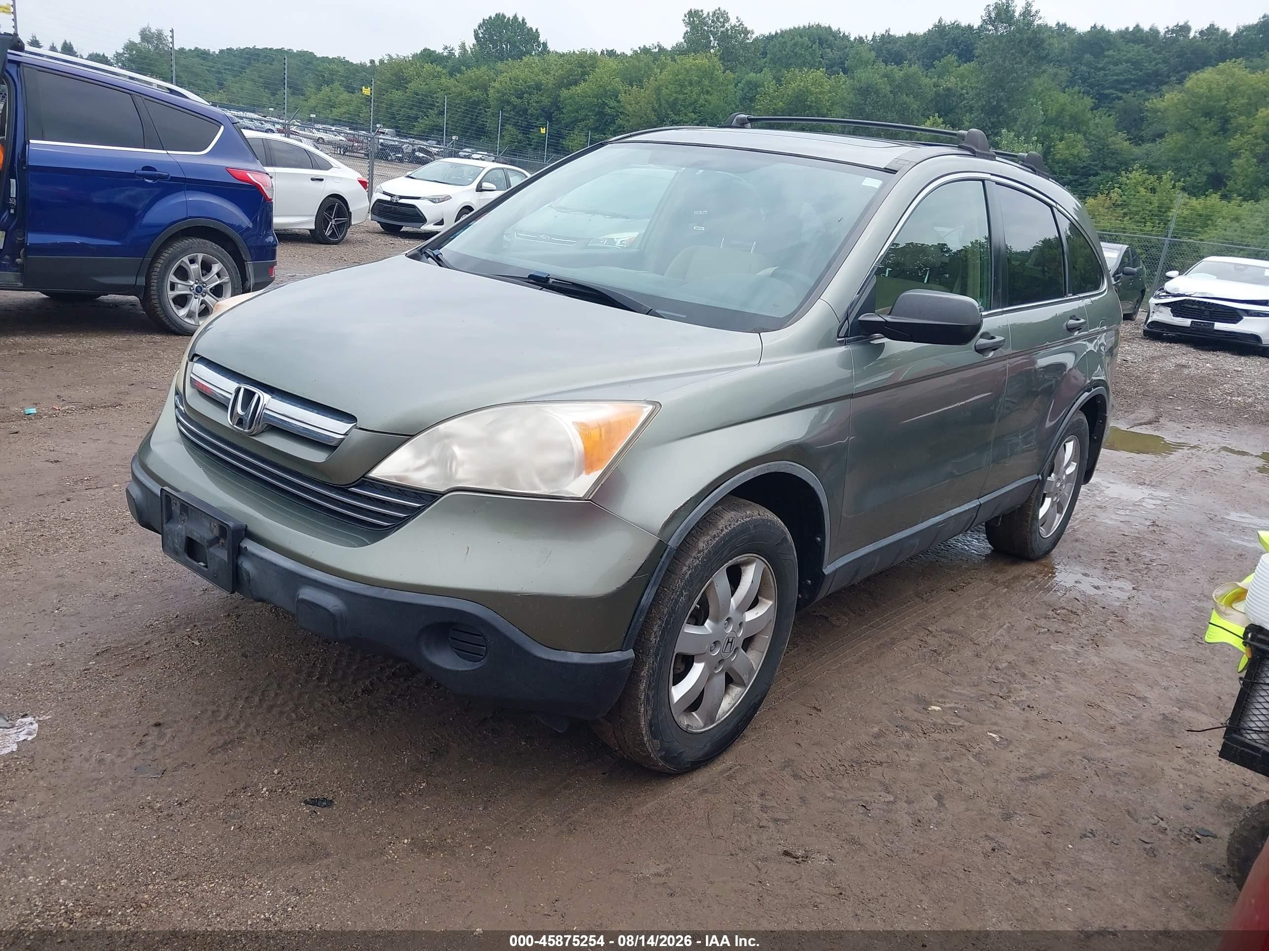 2008 Honda Cr-v Ex Green vin: JHLRE48518C044473