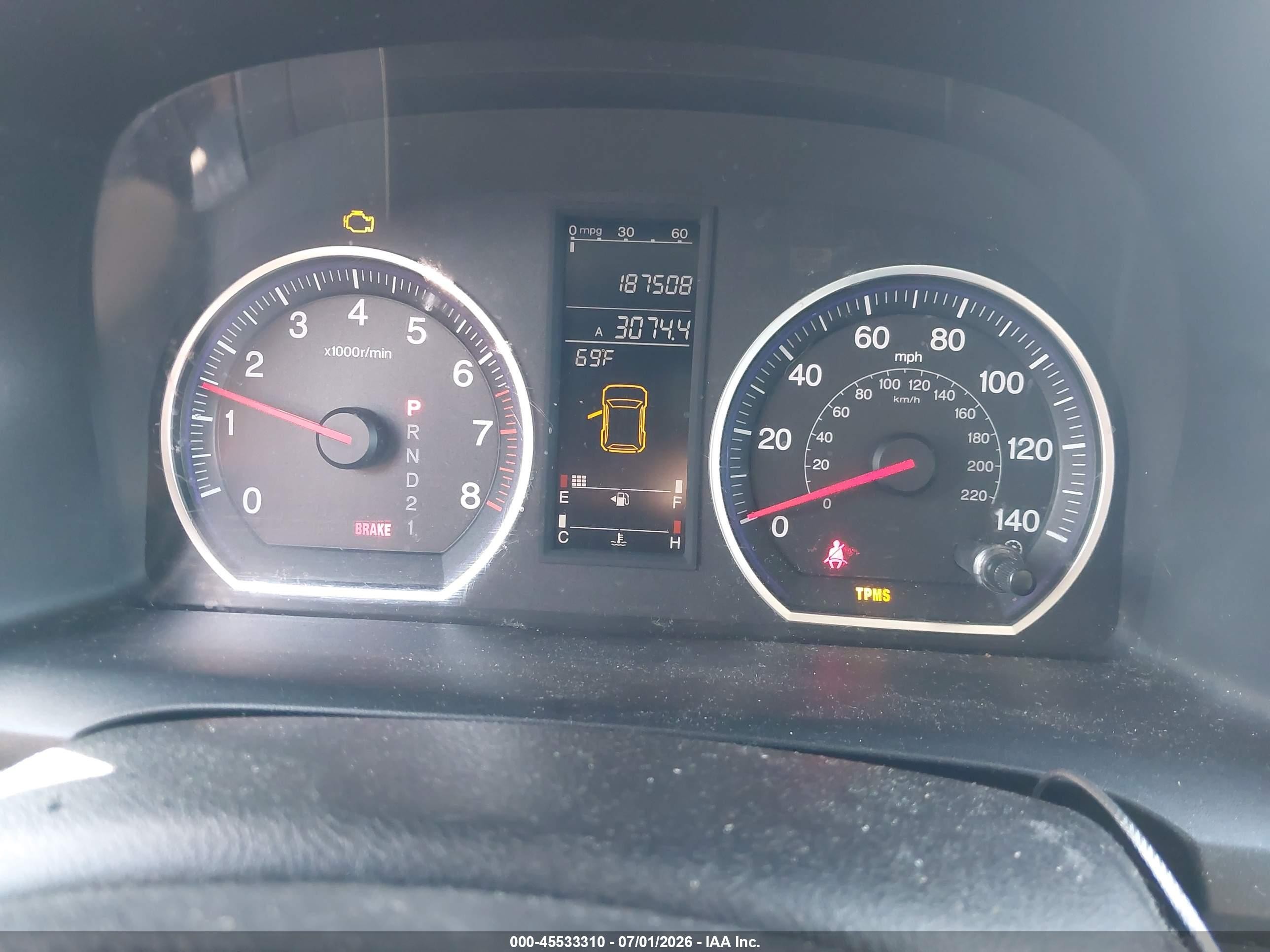 2007 Honda Cr-v Ex Blue vin: JHLRE48527C008726