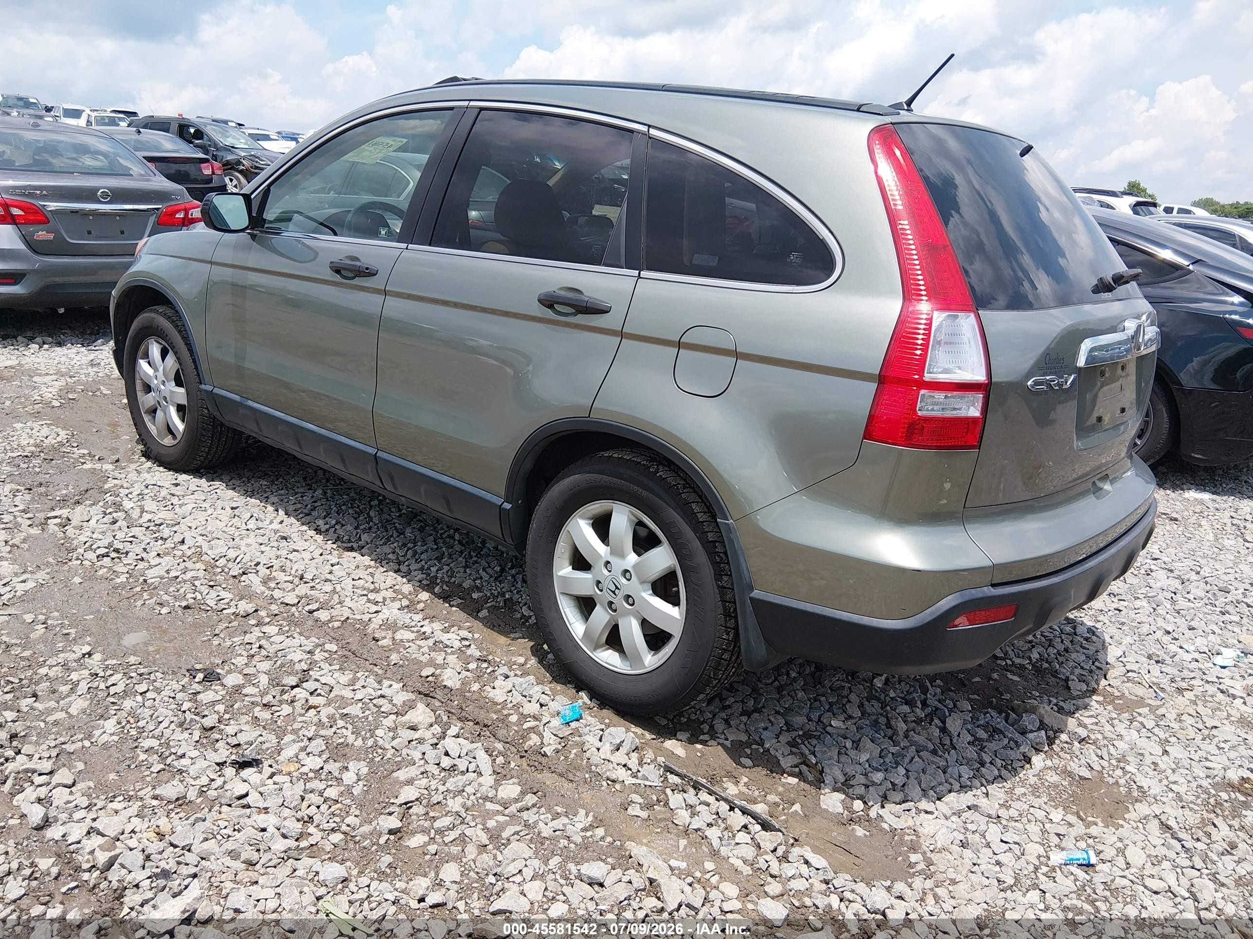 2007 Honda Cr-v Ex Green vin: JHLRE48527C079540