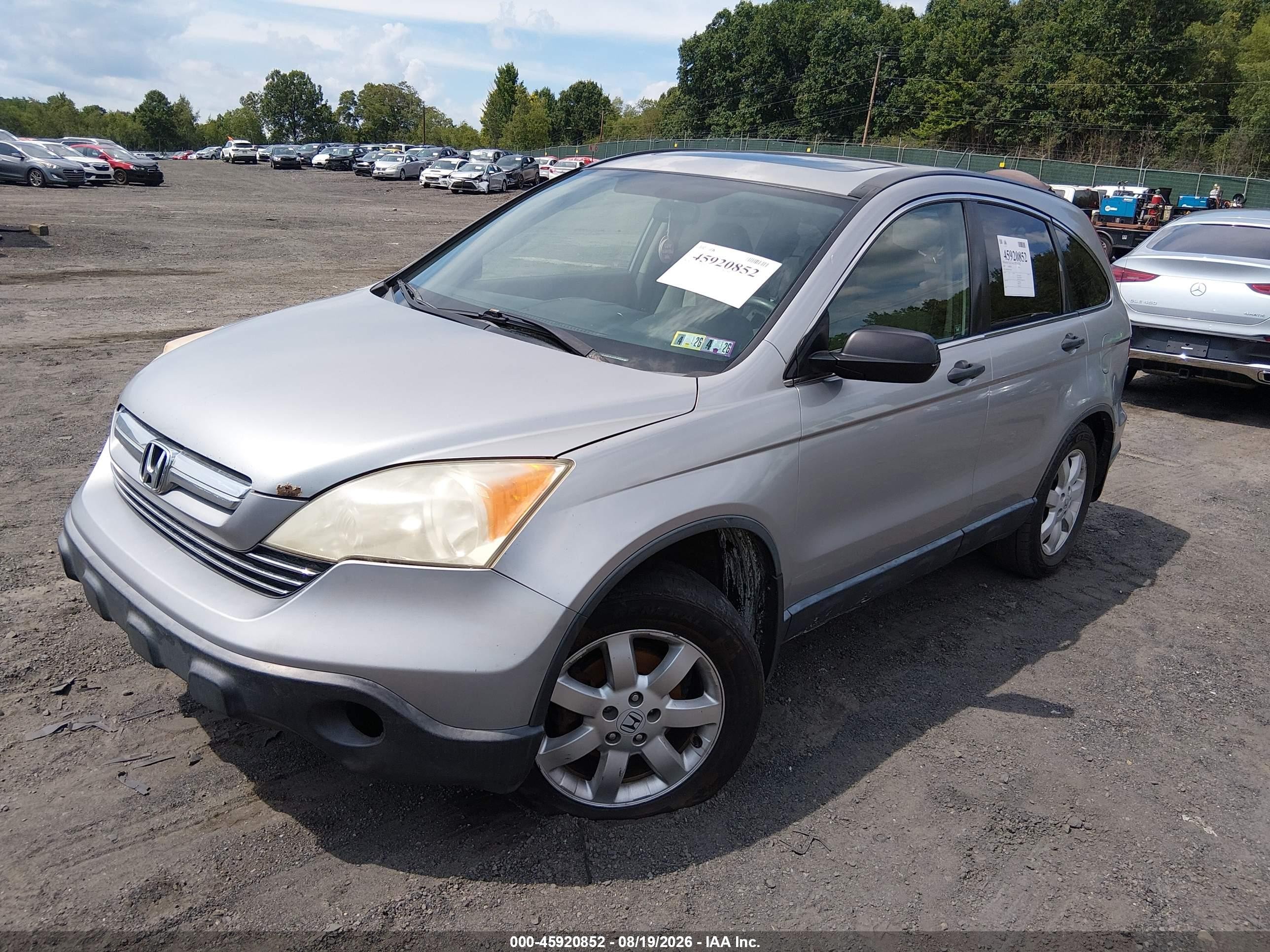 2007 Honda Cr-v Ex Silver vin: JHLRE48537C013451