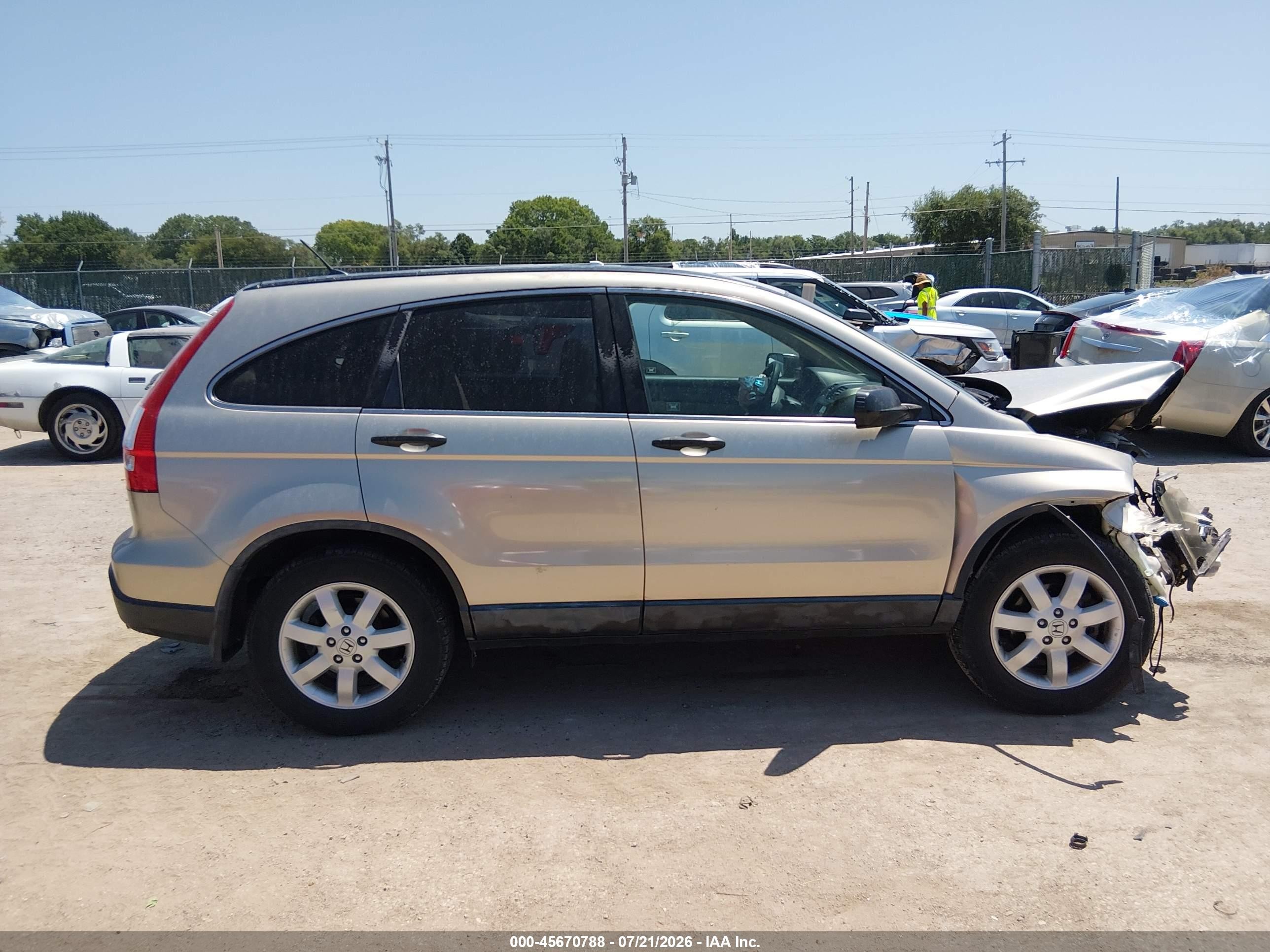 2007 Honda Cr-v Ex Gray vin: JHLRE48537C024689