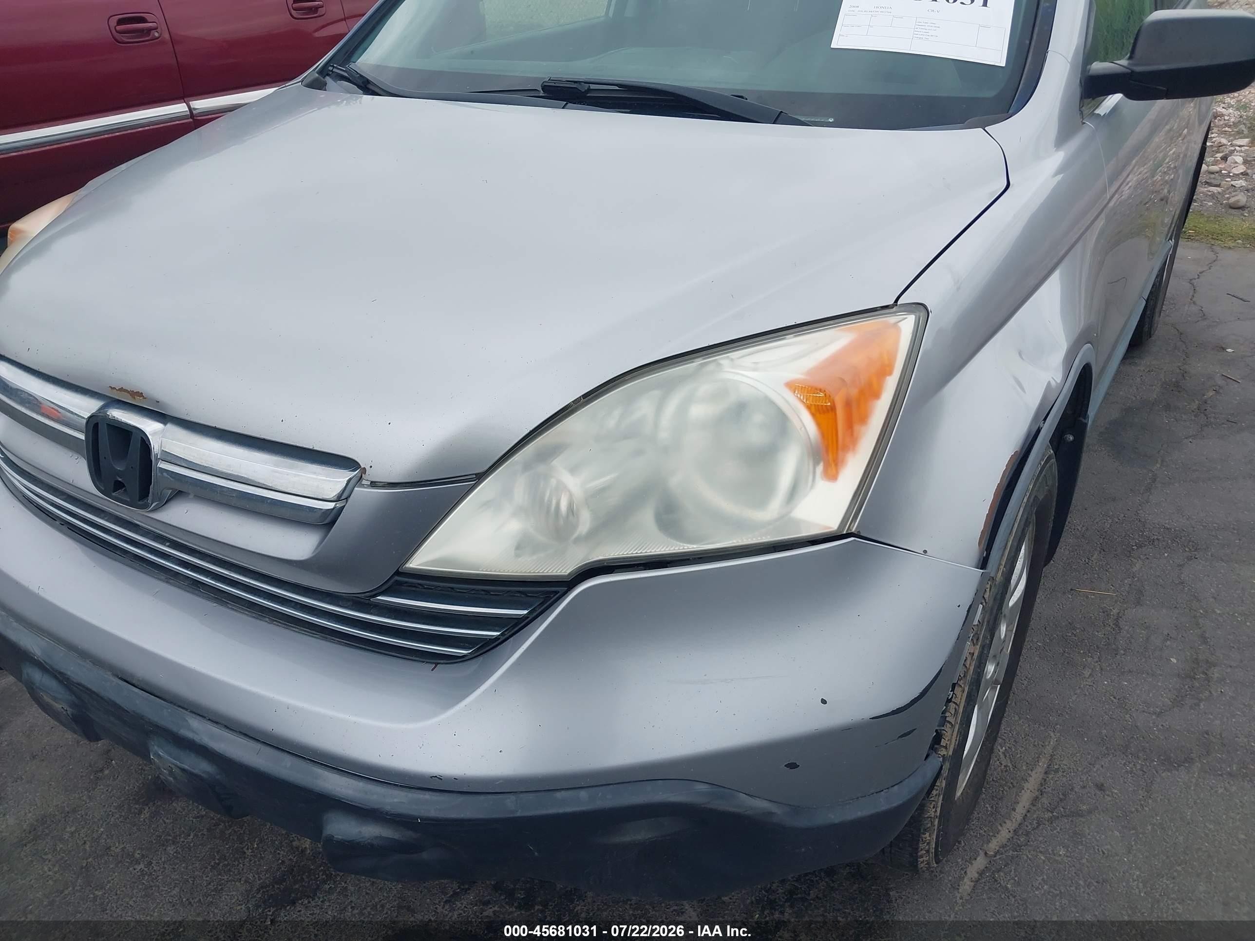 2008 Honda Cr-v Ex Silver vin: JHLRE48538C003794