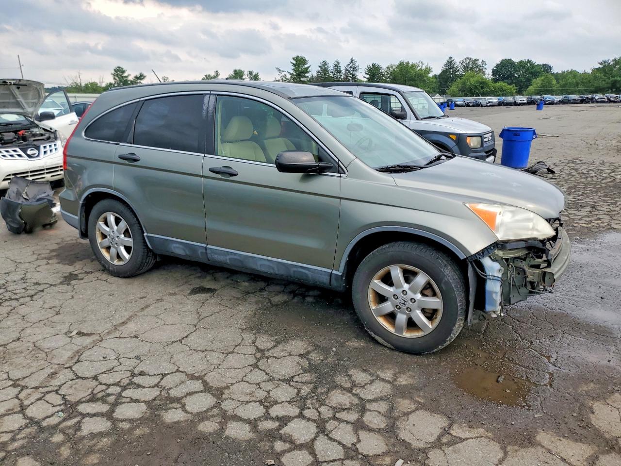 2007 Honda Cr-v Ex Green vin: JHLRE48547C033210