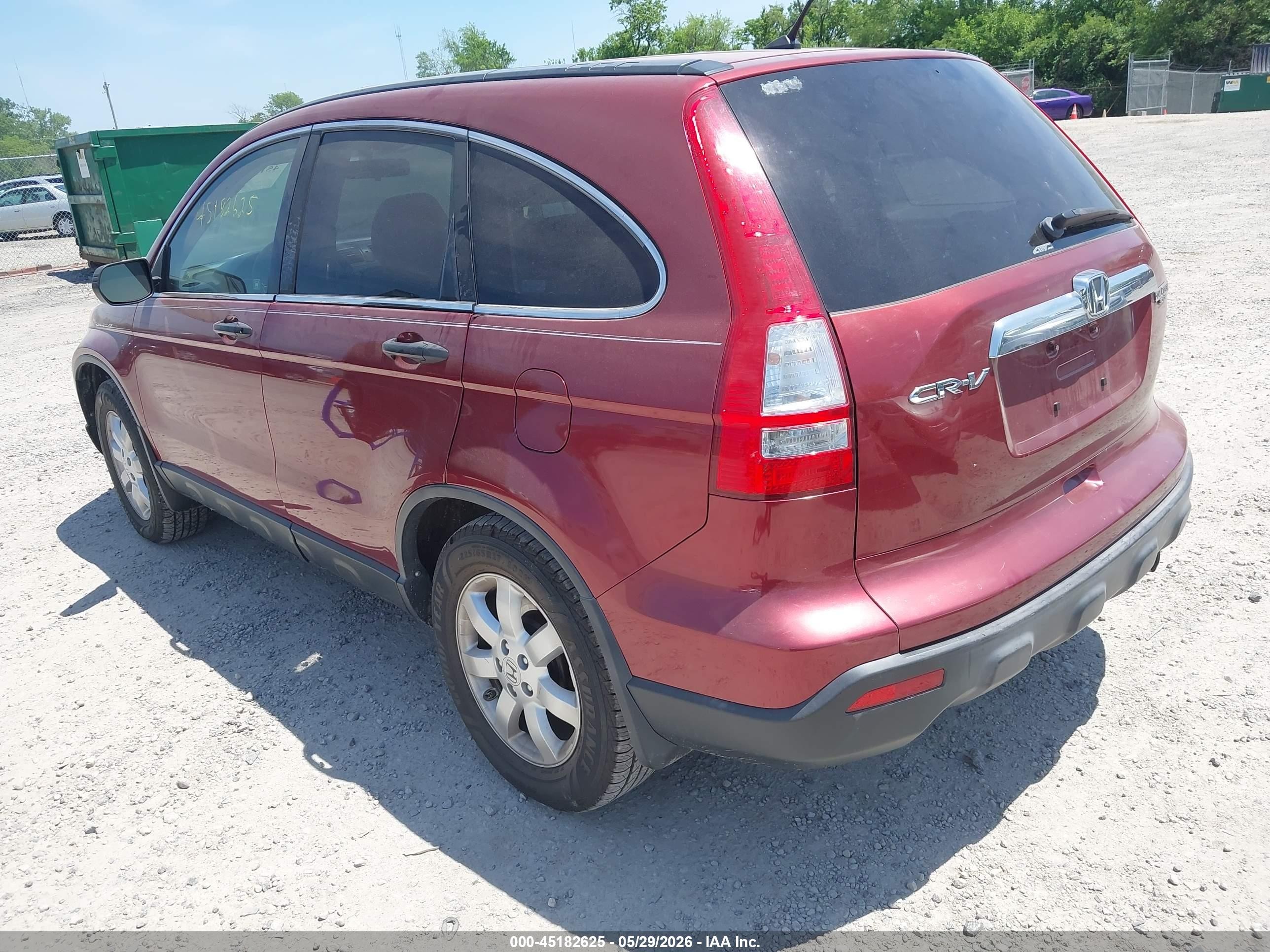 2007 Honda Cr-v Ex Red vin: JHLRE48547C050170
