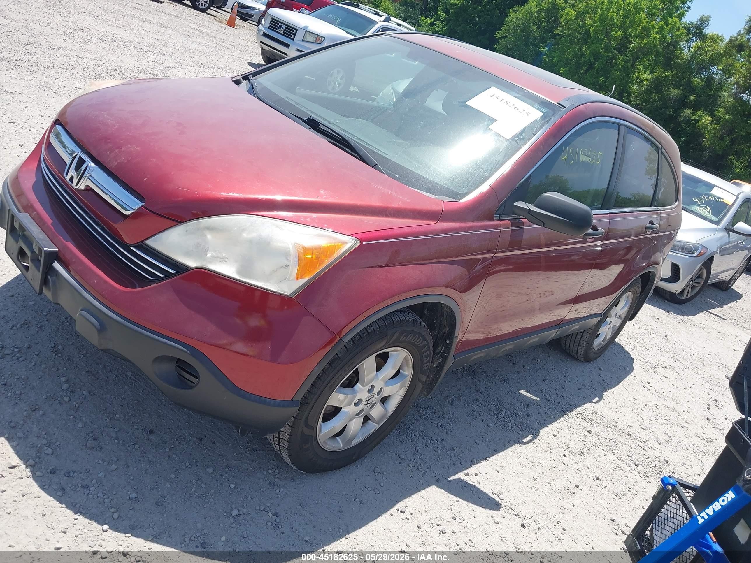 2007 Honda Cr-v Ex Red vin: JHLRE48547C050170