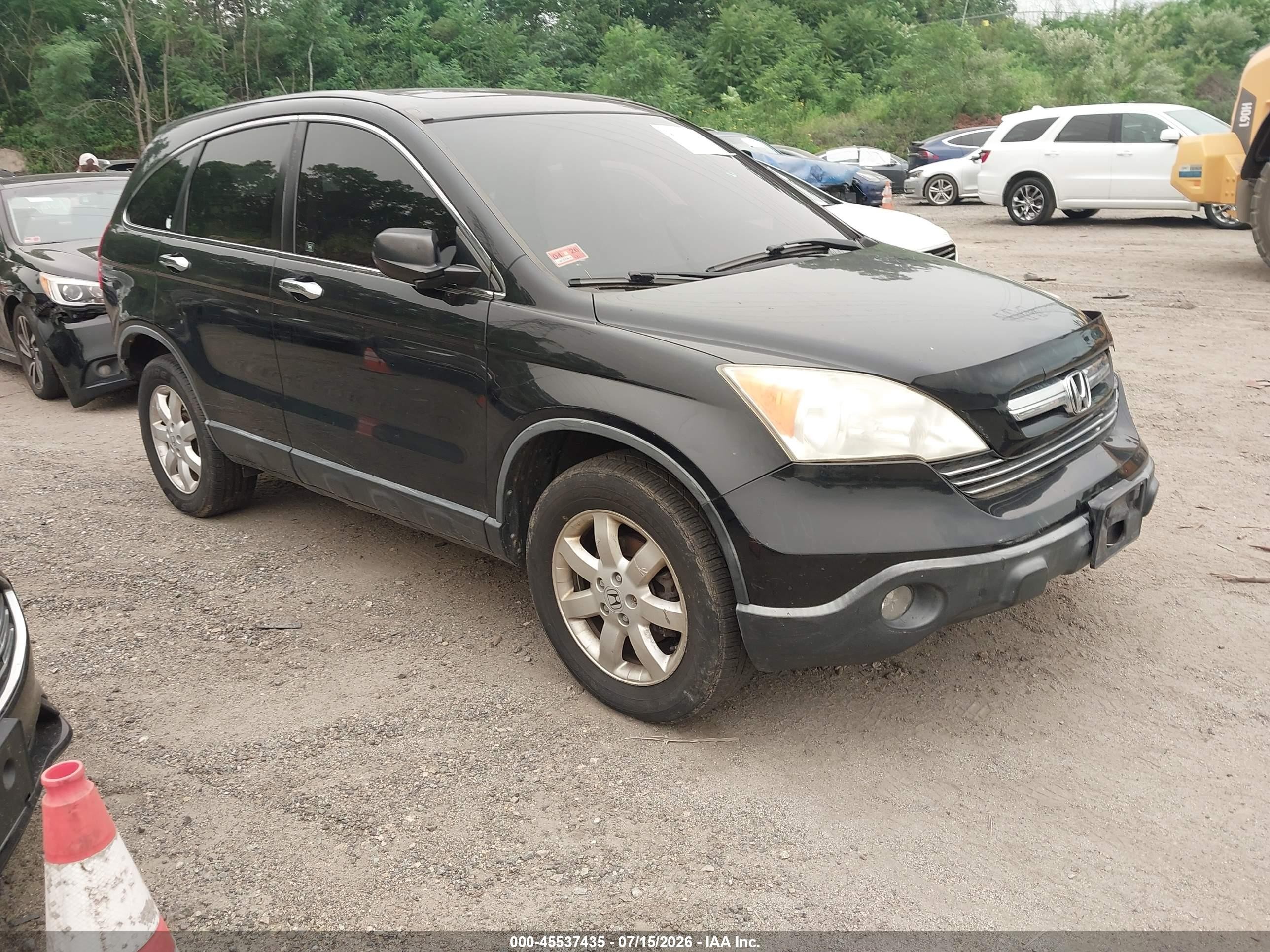 2007 Honda Cr-v Ex Black vin: JHLRE48547C082388