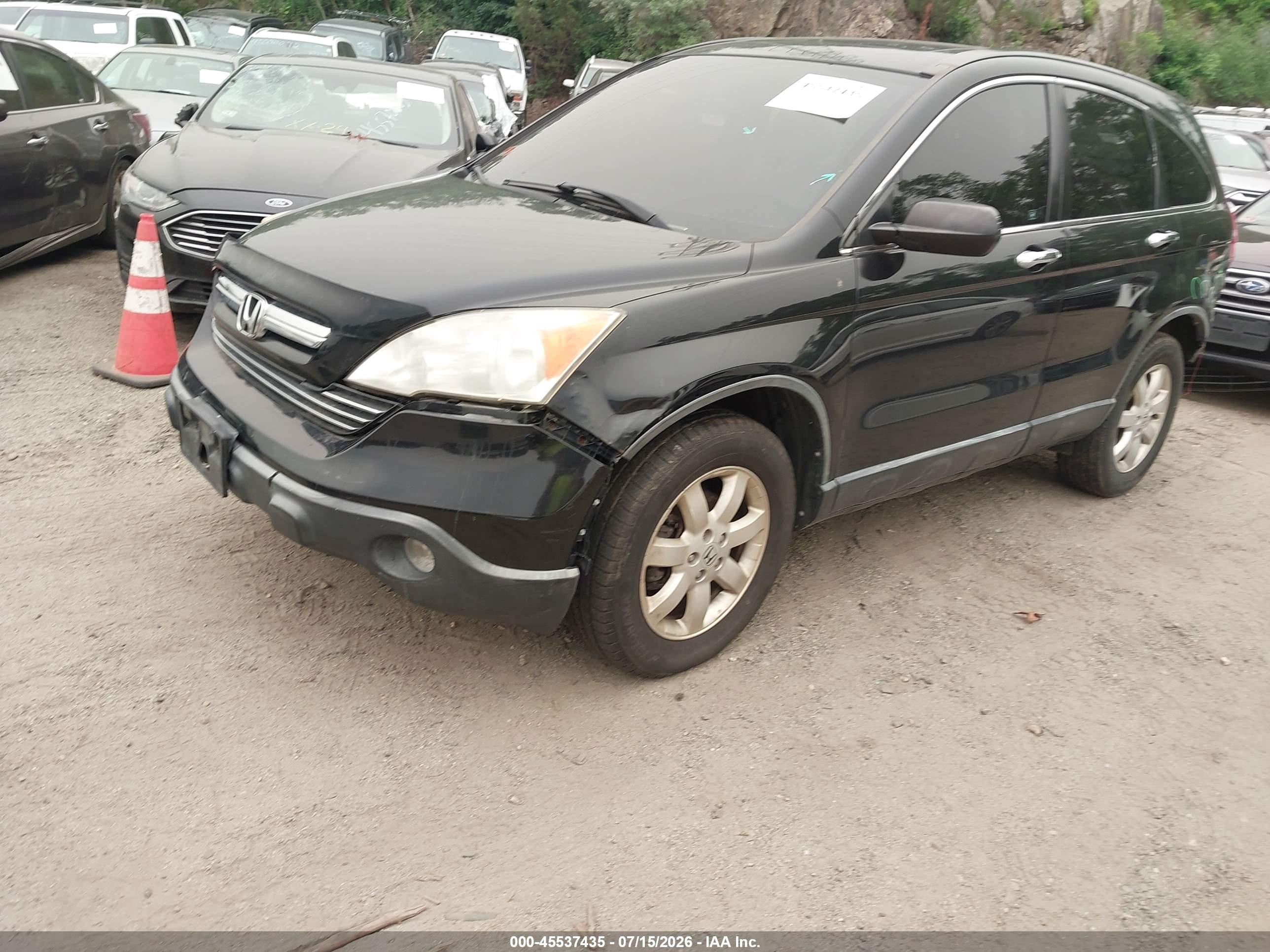 2007 Honda Cr-v Ex Black vin: JHLRE48547C082388