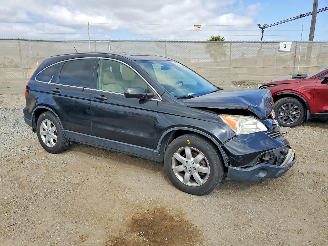 2007 Honda Cr-v Ex Black vin: JHLRE48547C087056