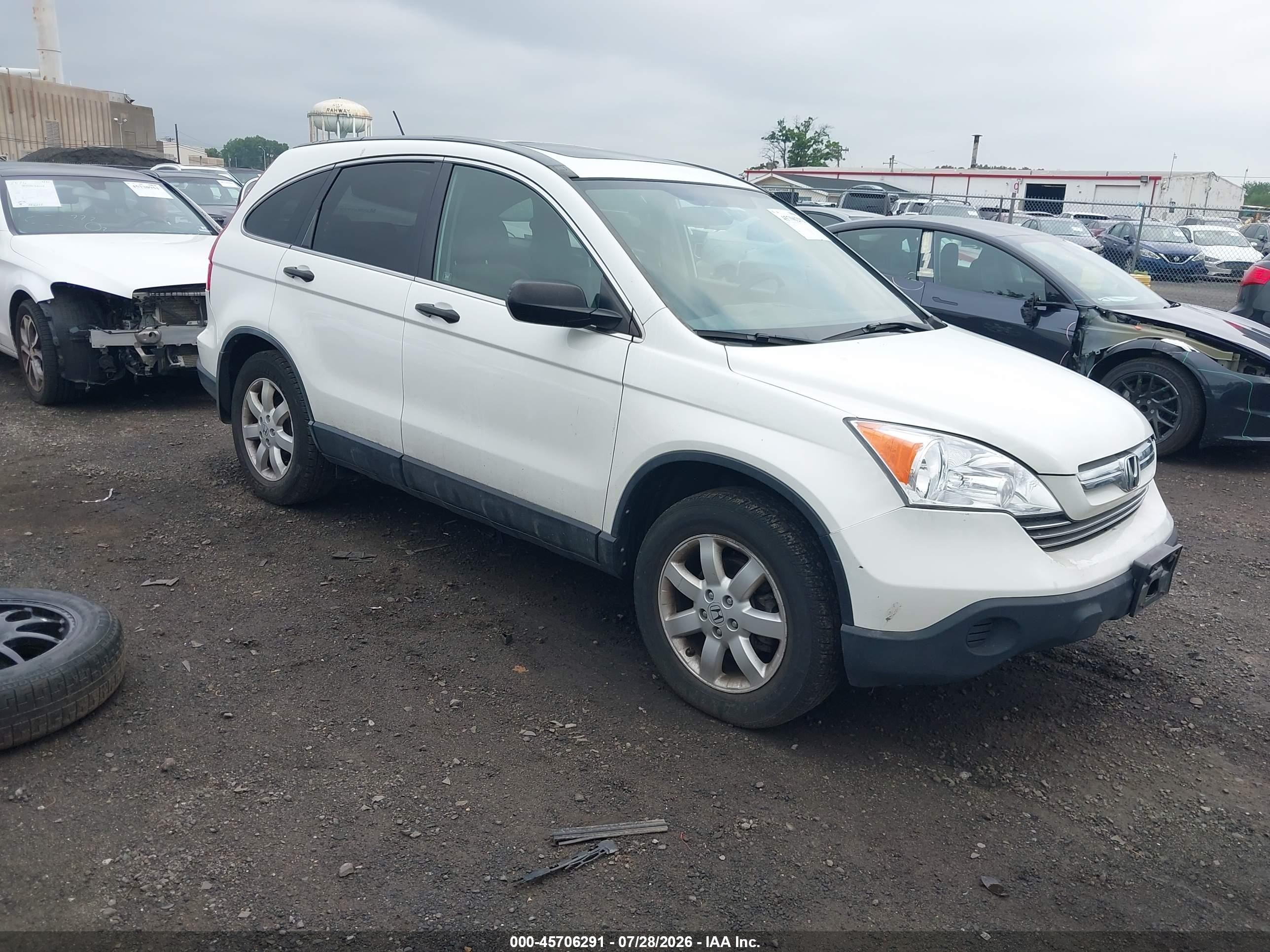 2007 Honda Cr-v Ex White vin: JHLRE48547C095030