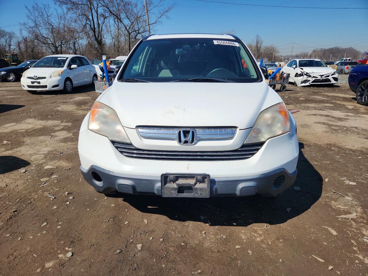 2007 Honda Cr-v Ex White vin: JHLRE48557C085106
