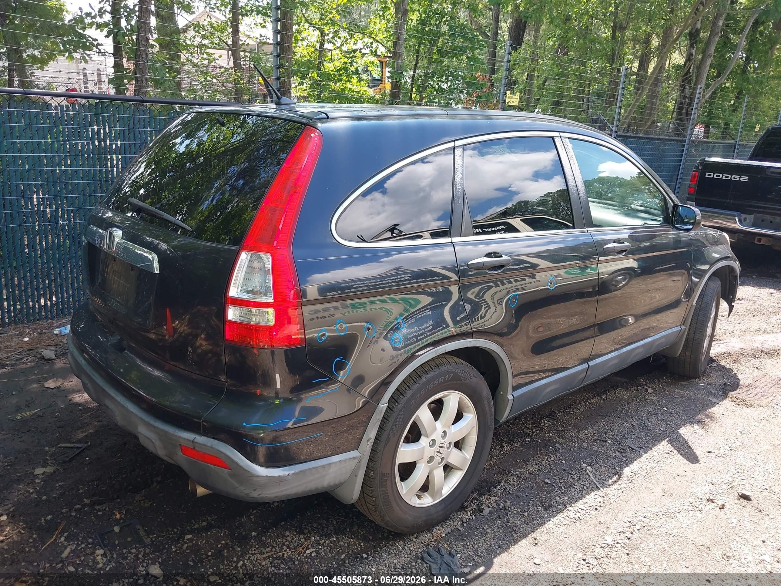 2008 Honda Cr-v Ex Black vin: JHLRE48558C016465