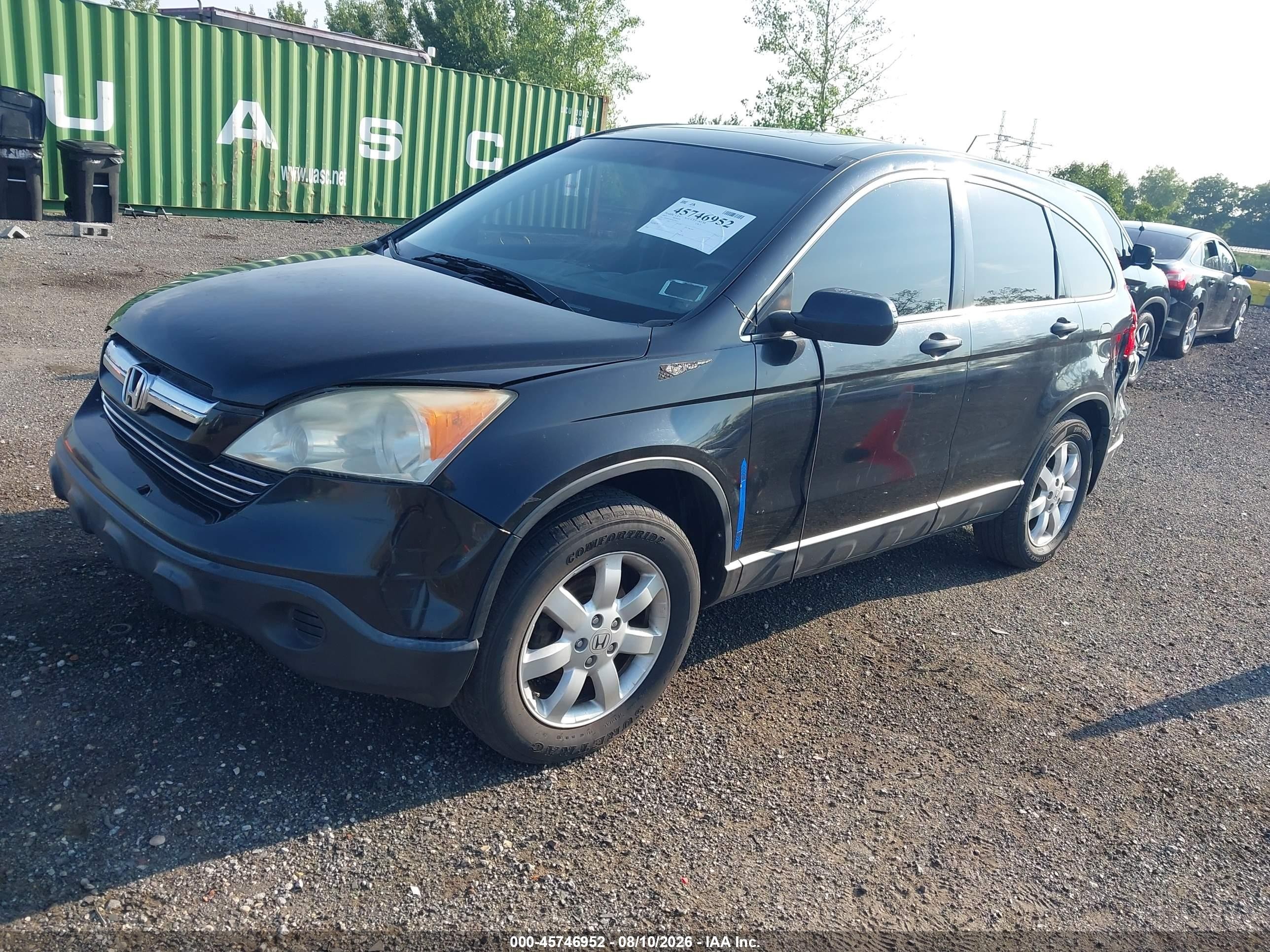 2007 Honda Cr-v Ex Black vin: JHLRE48567C077077