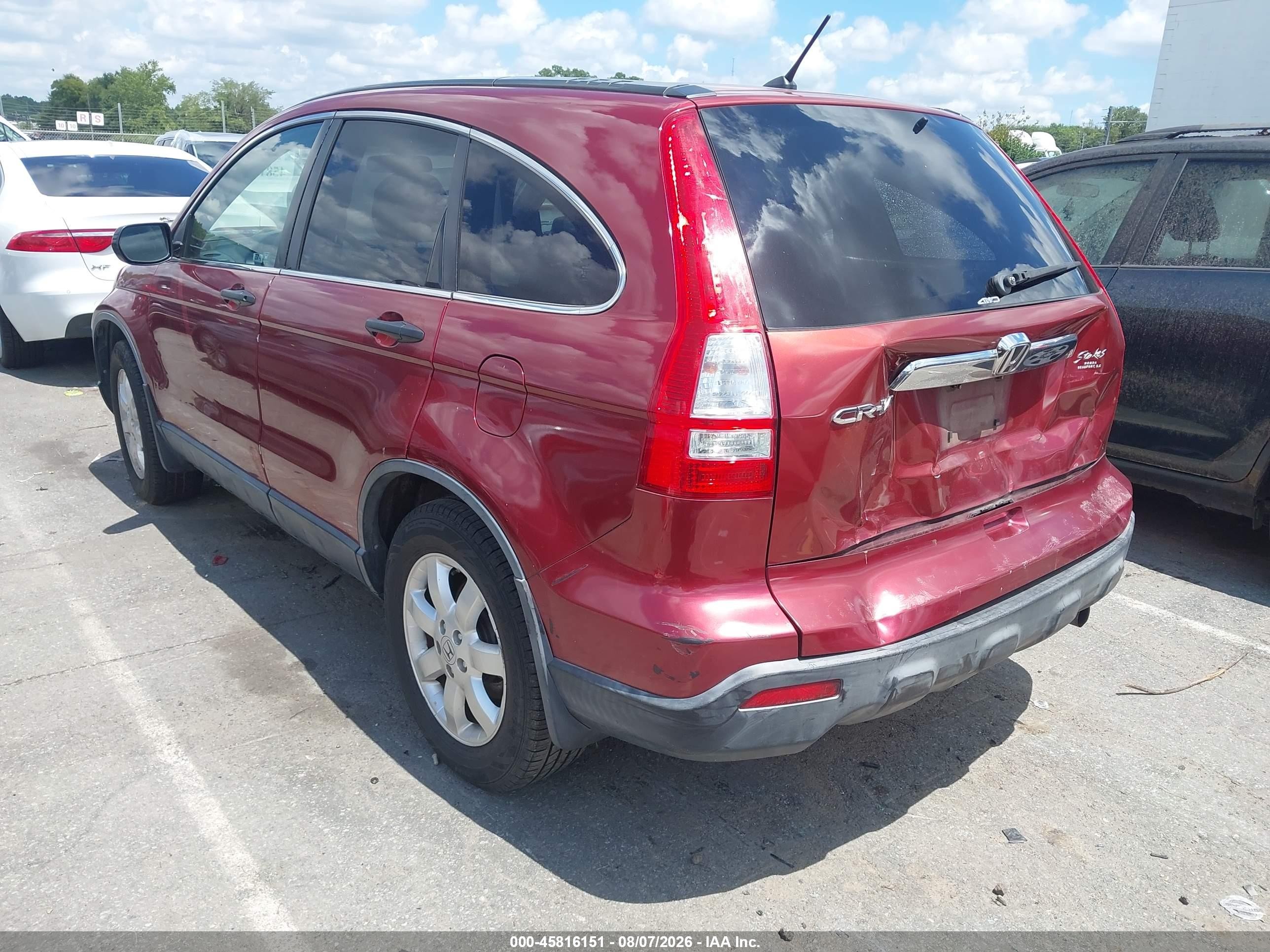 2007 Honda Cr-v Ex Red vin: JHLRE48567C077743