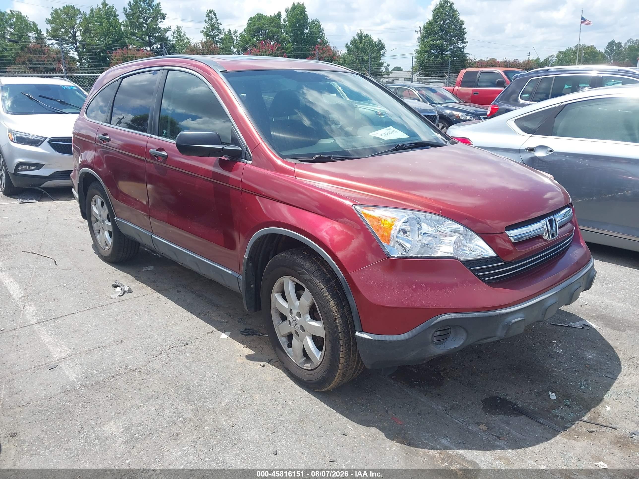 2007 Honda Cr-v Ex Red vin: JHLRE48567C077743