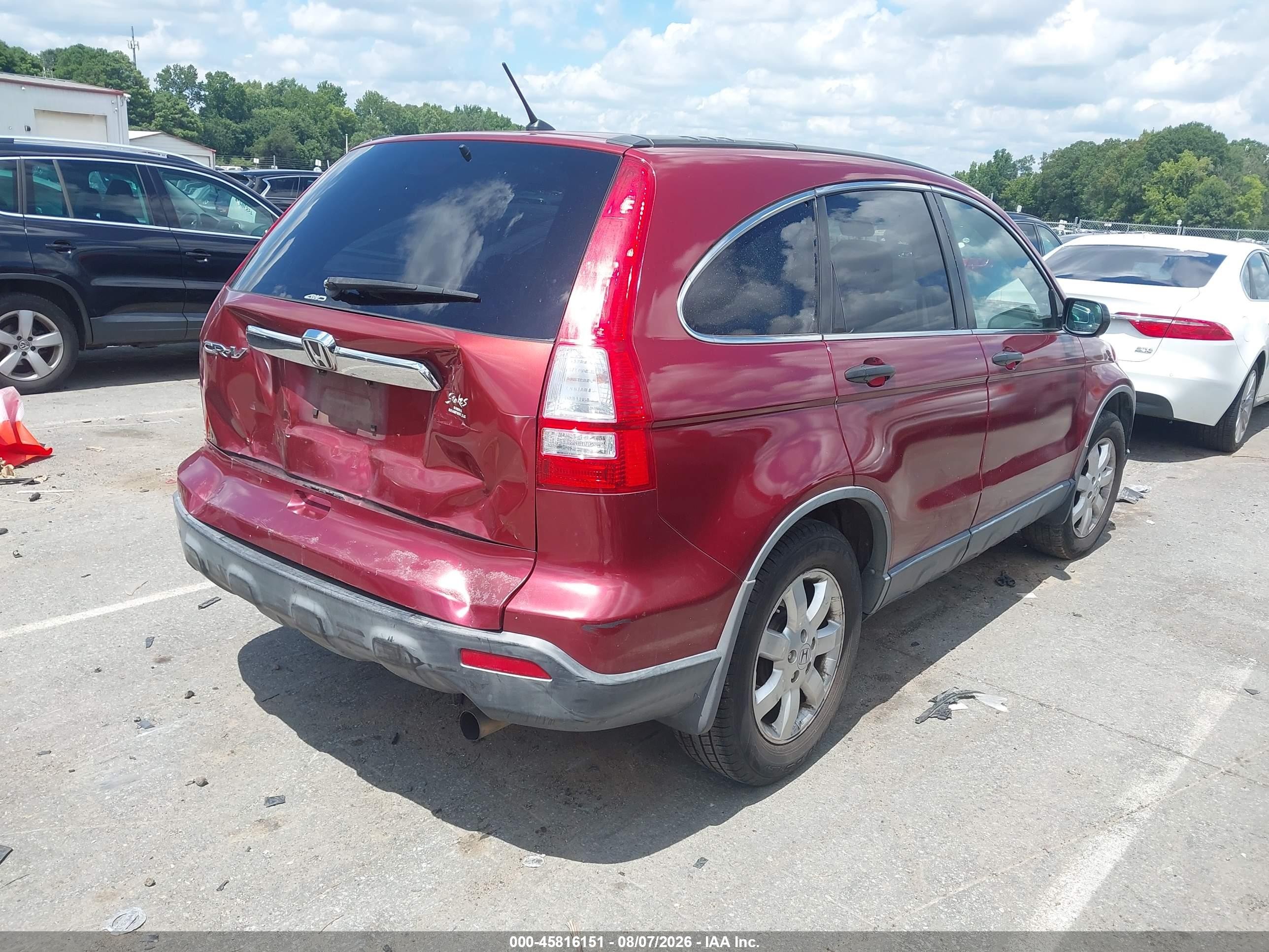 2007 Honda Cr-v Ex Red vin: JHLRE48567C077743