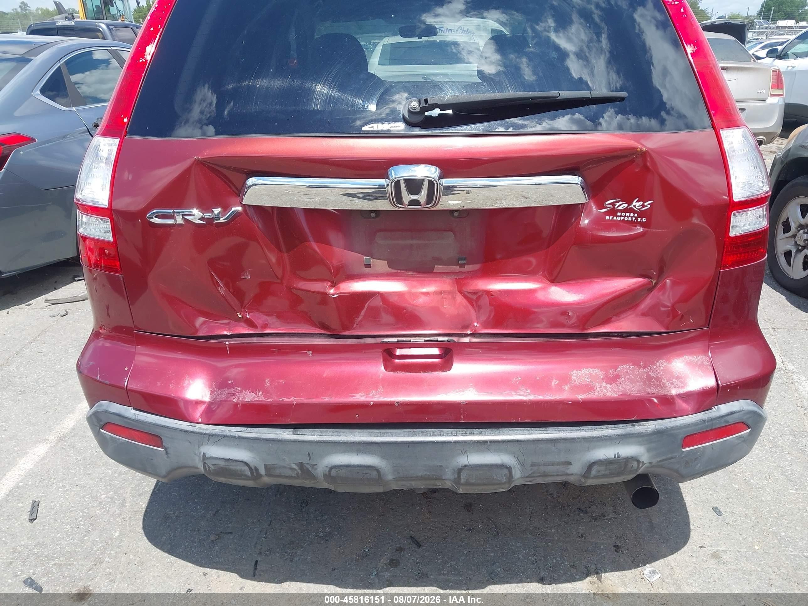 2007 Honda Cr-v Ex Red vin: JHLRE48567C077743