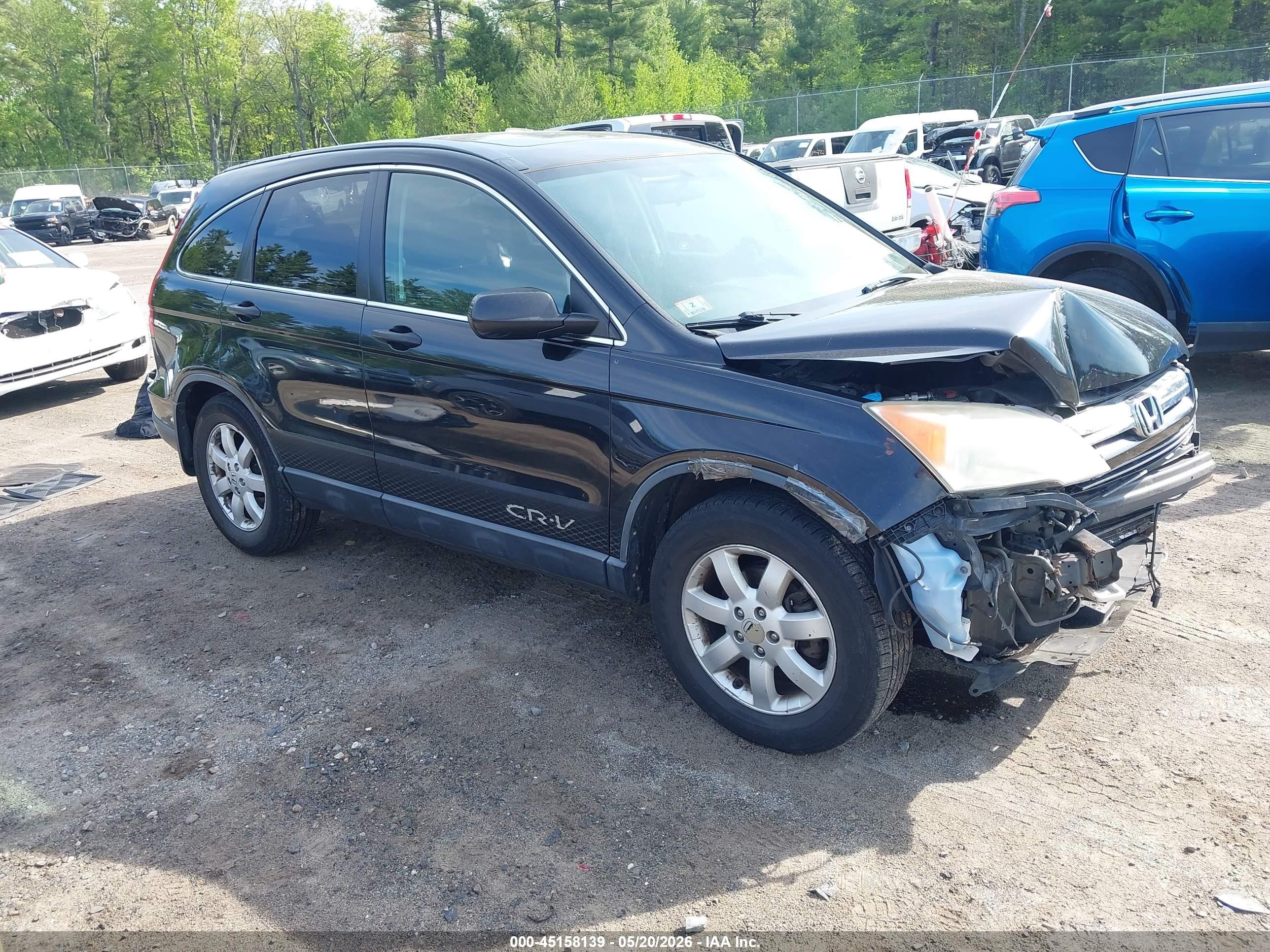 2007 Honda Cr-v Ex Black vin: JHLRE48577C009340