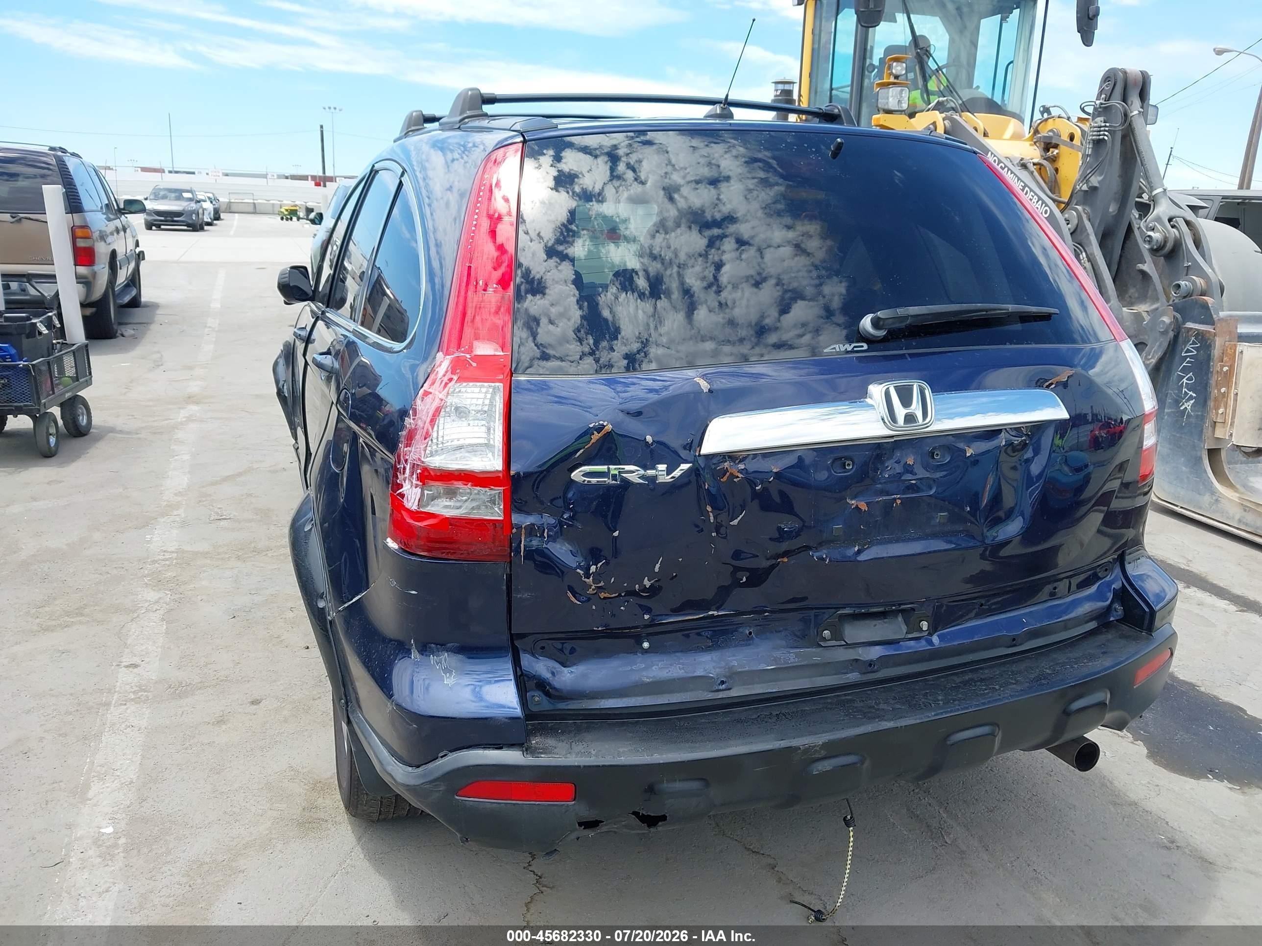 2007 Honda Cr-v Ex Blue vin: JHLRE48577C035596