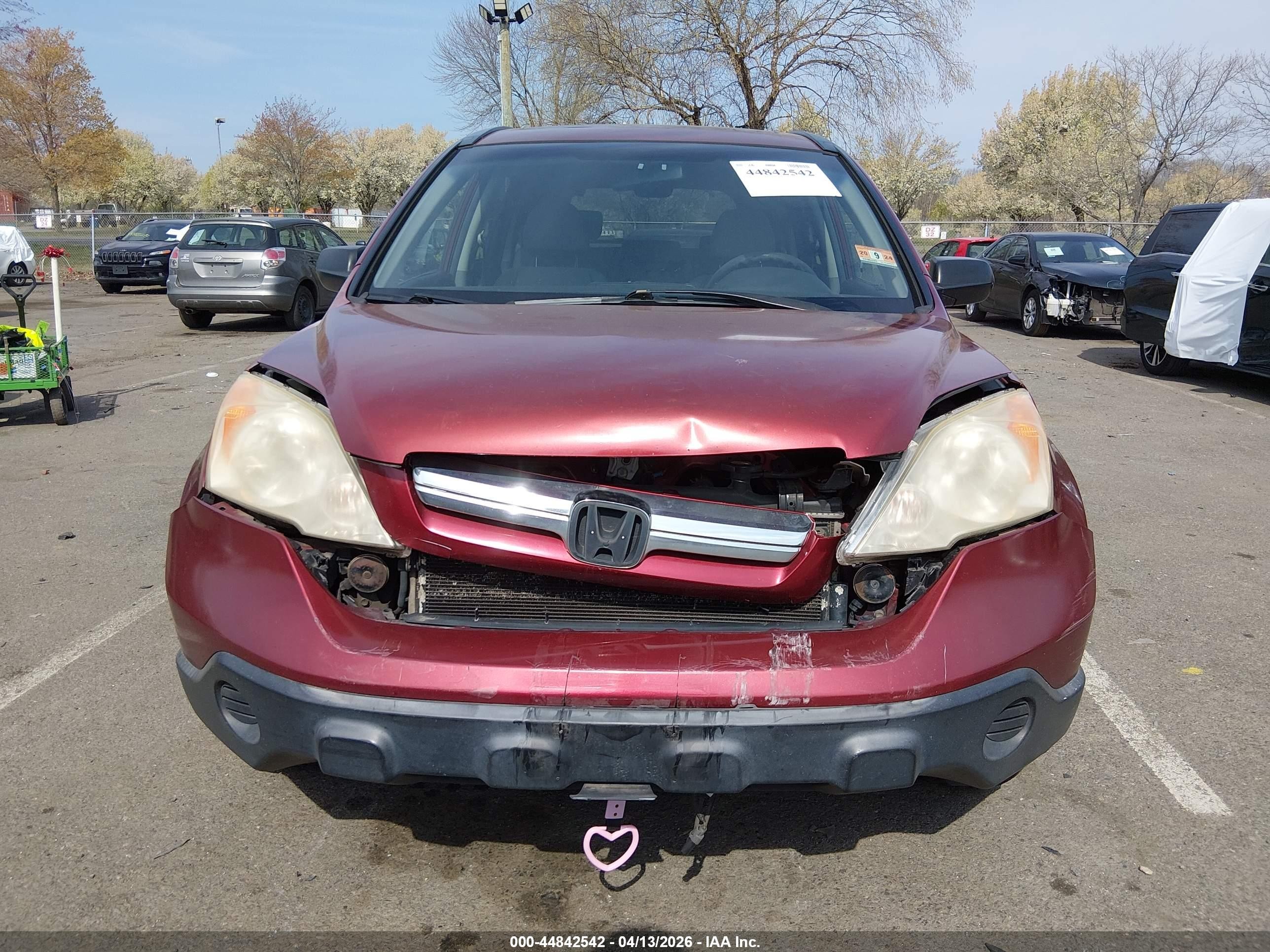 2007 Honda Cr-v Ex Red vin: JHLRE48577C068629