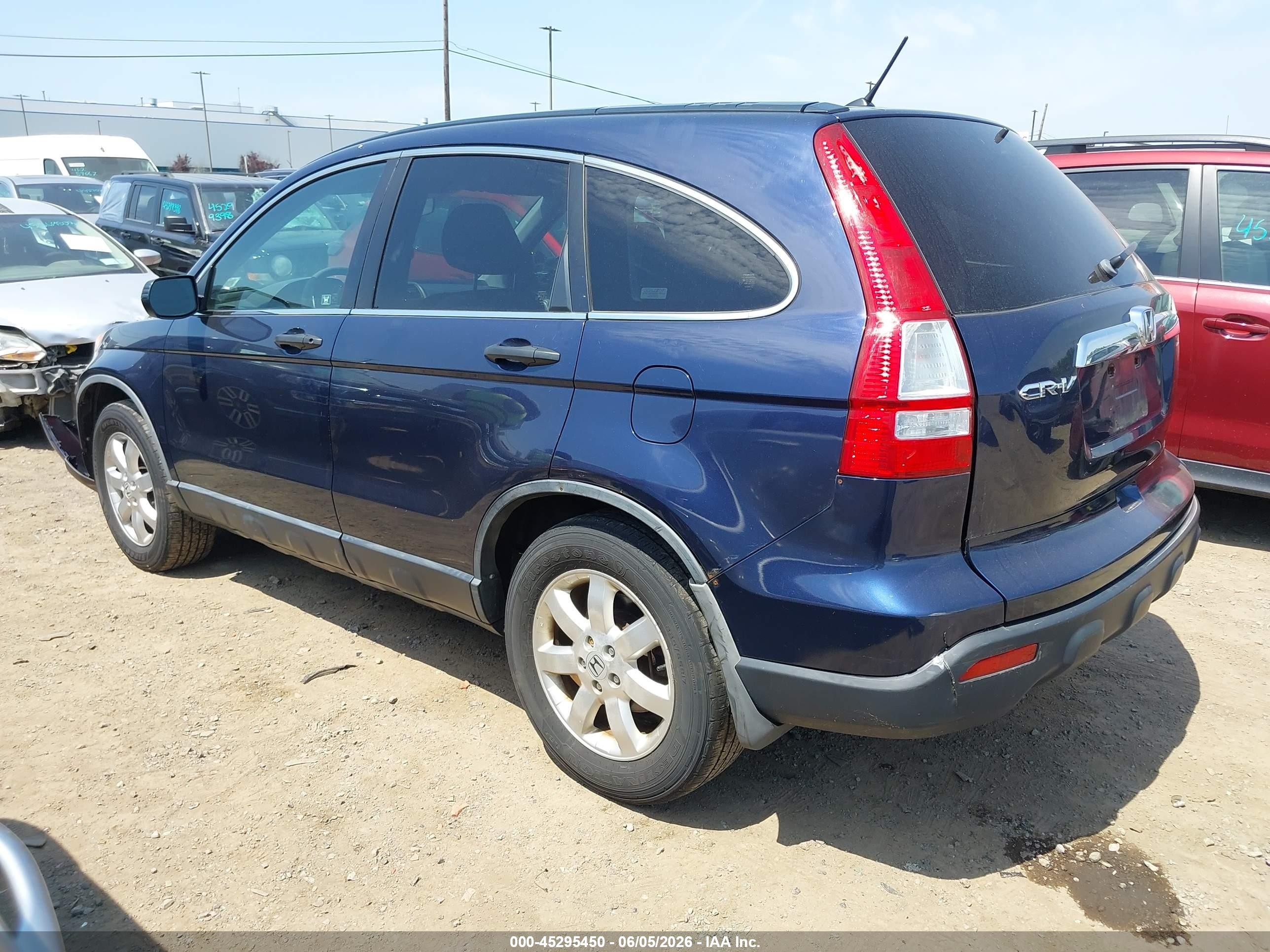 2007 Honda Cr-v Ex Dark Blue vin: JHLRE48577C097161